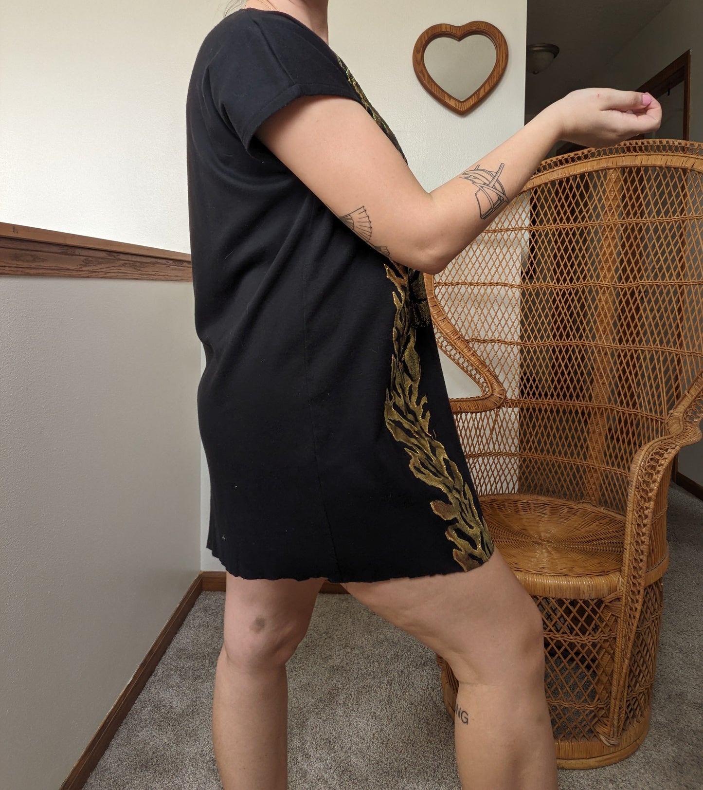 1980s gold leopard tunic