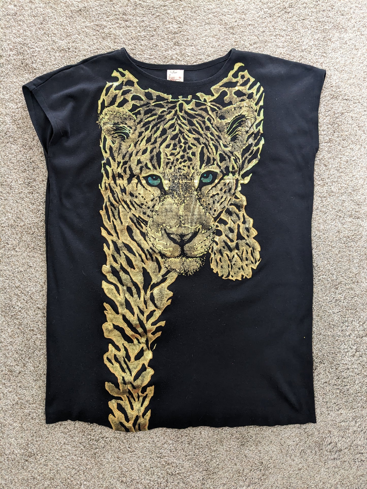 1980s gold leopard tunic