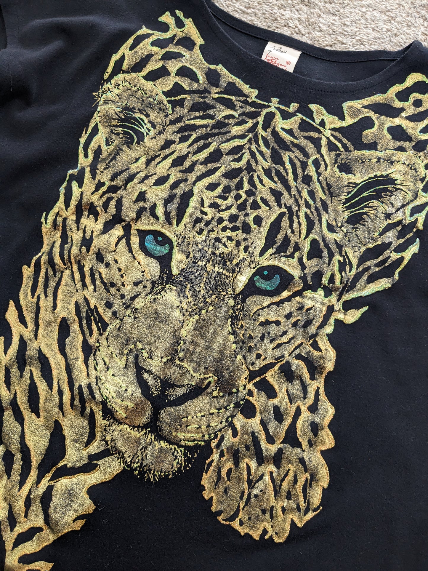 1980s gold leopard tunic