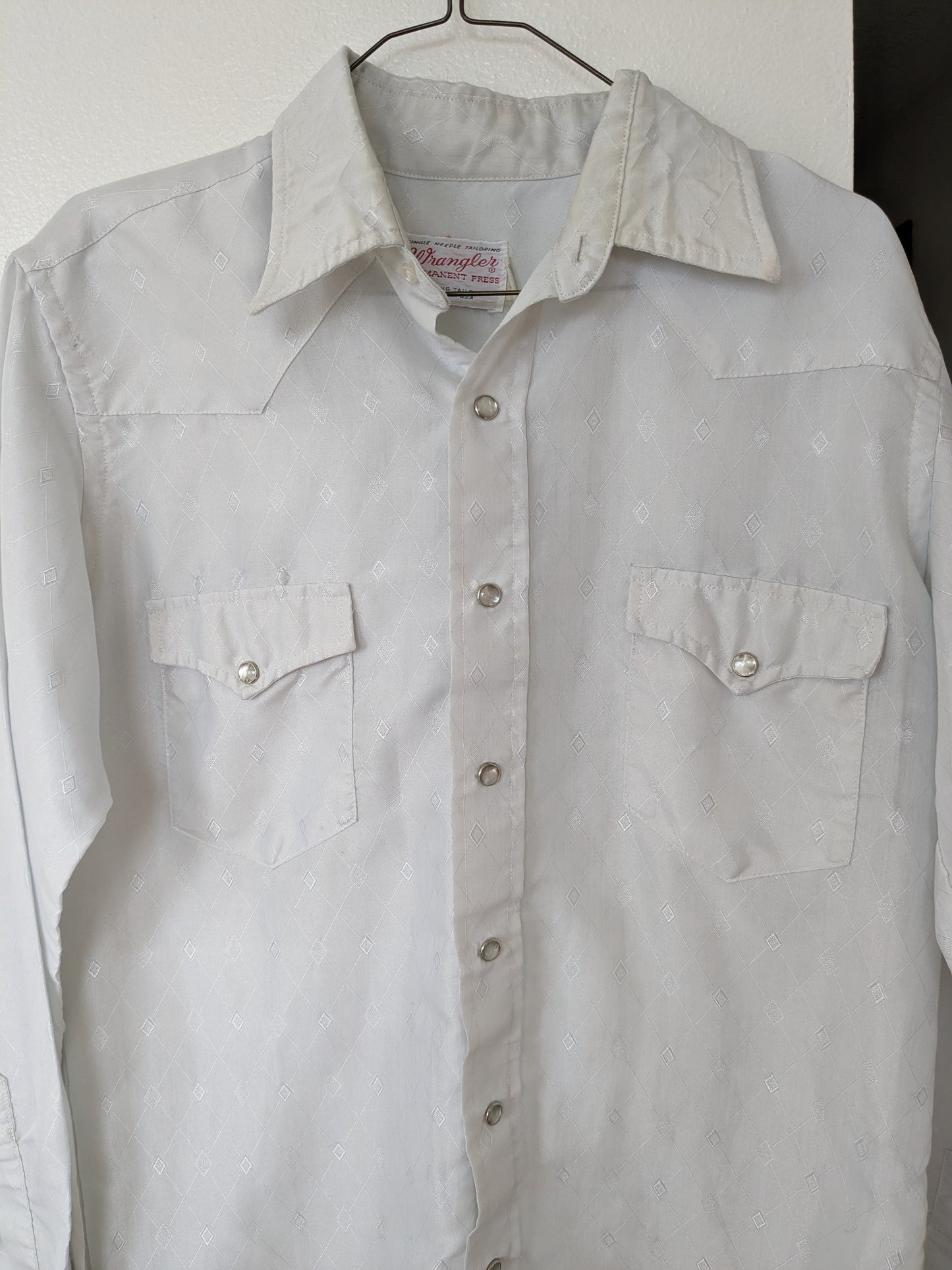 1970s white pearl snap Western Shirt Rad Bonnie's Vintage