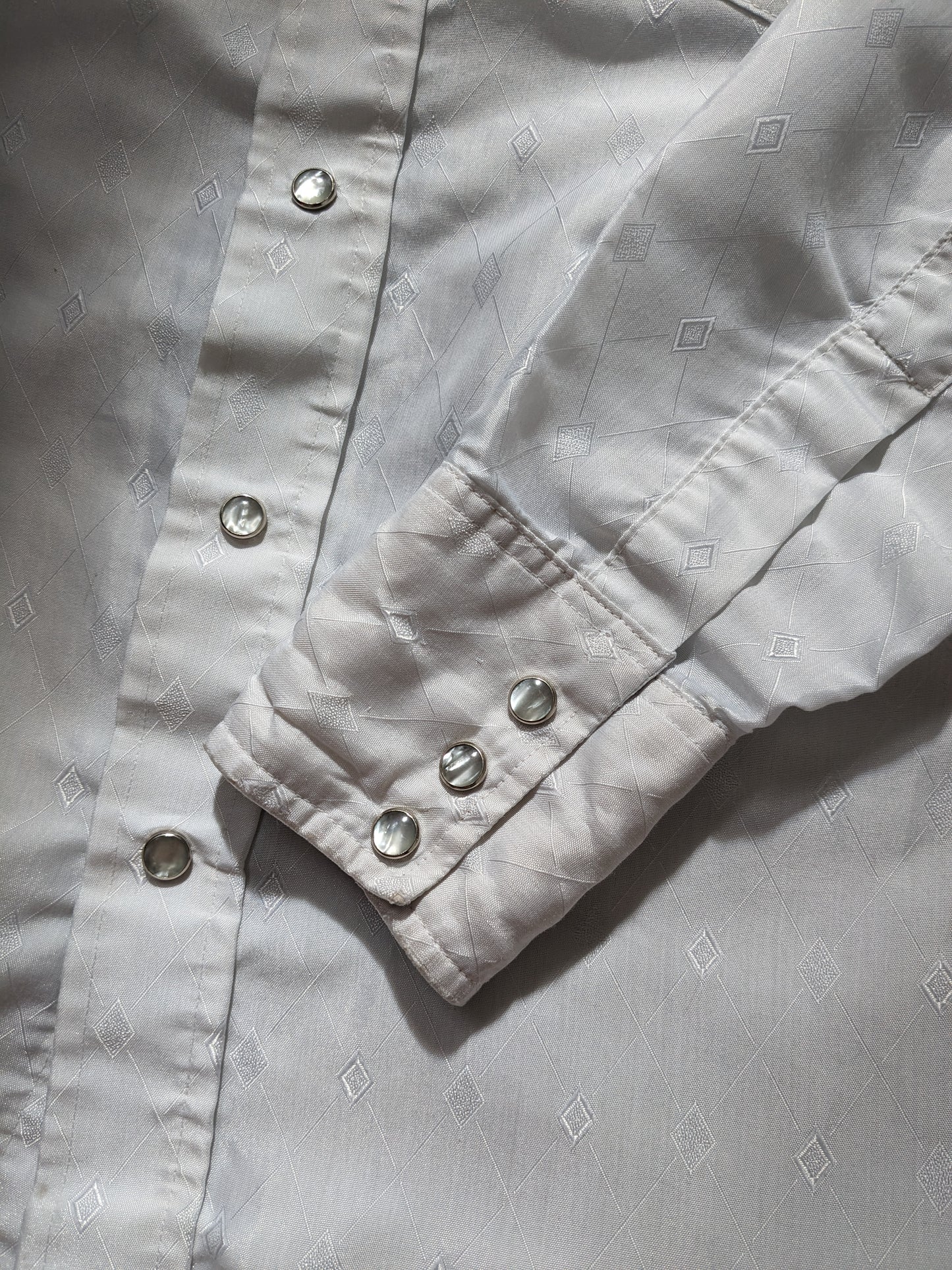 1970s white pearl snap Western Shirt Rad Bonnie's Vintage