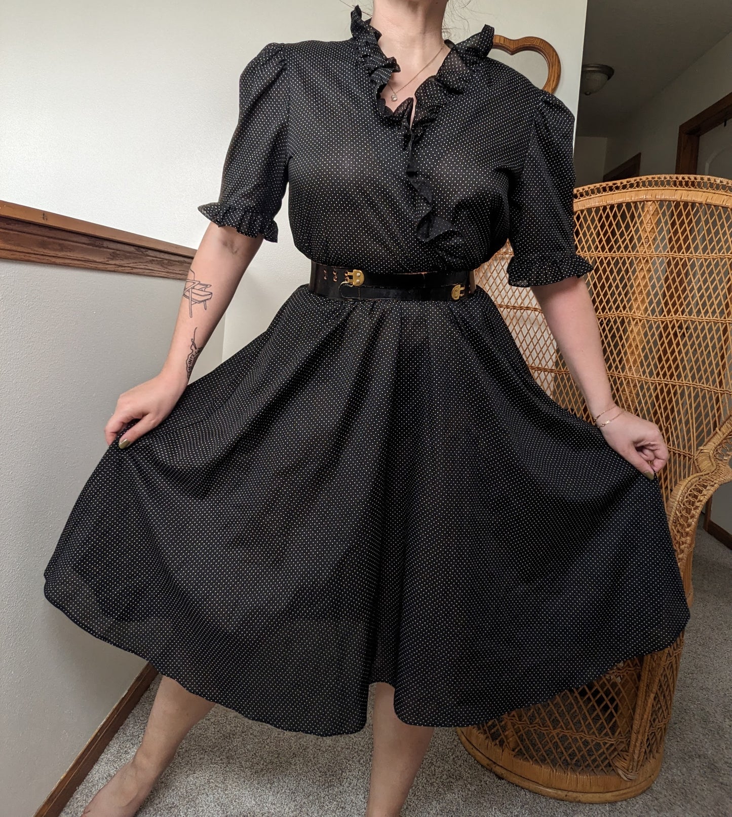 1970s polka dot dress Dress Rad Bonnie's Vintage