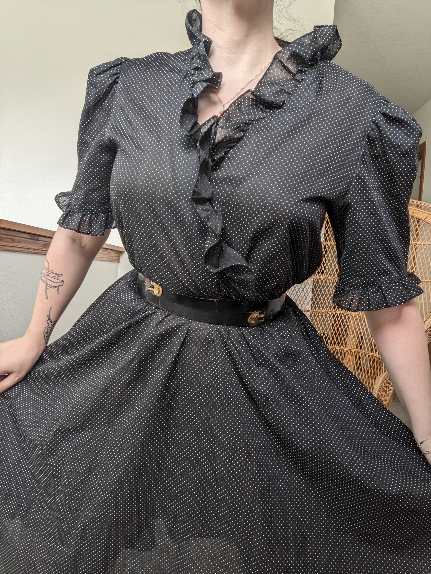 1970s polka dot dress Dress Rad Bonnie's Vintage
