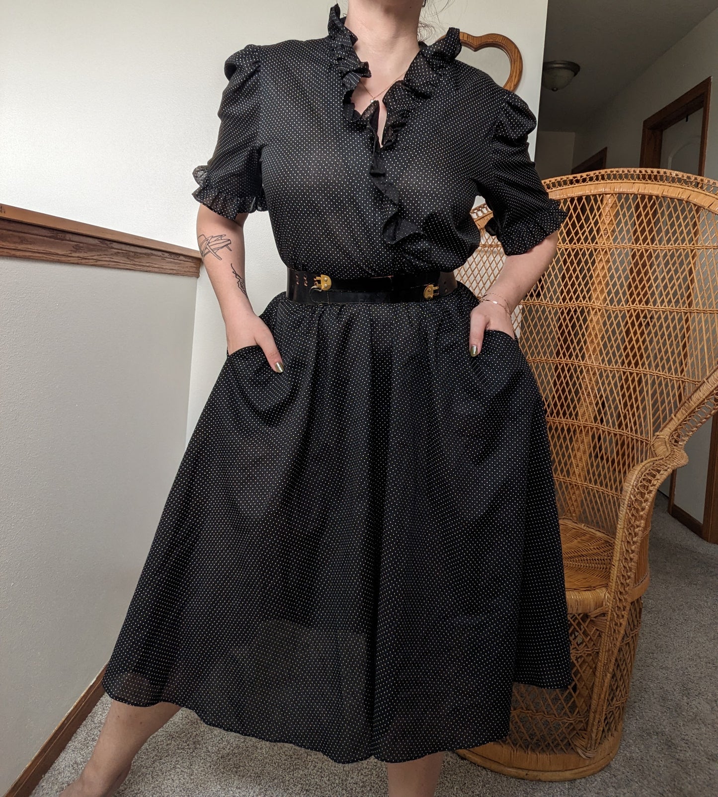 1970s polka dot dress Dress Rad Bonnie's Vintage