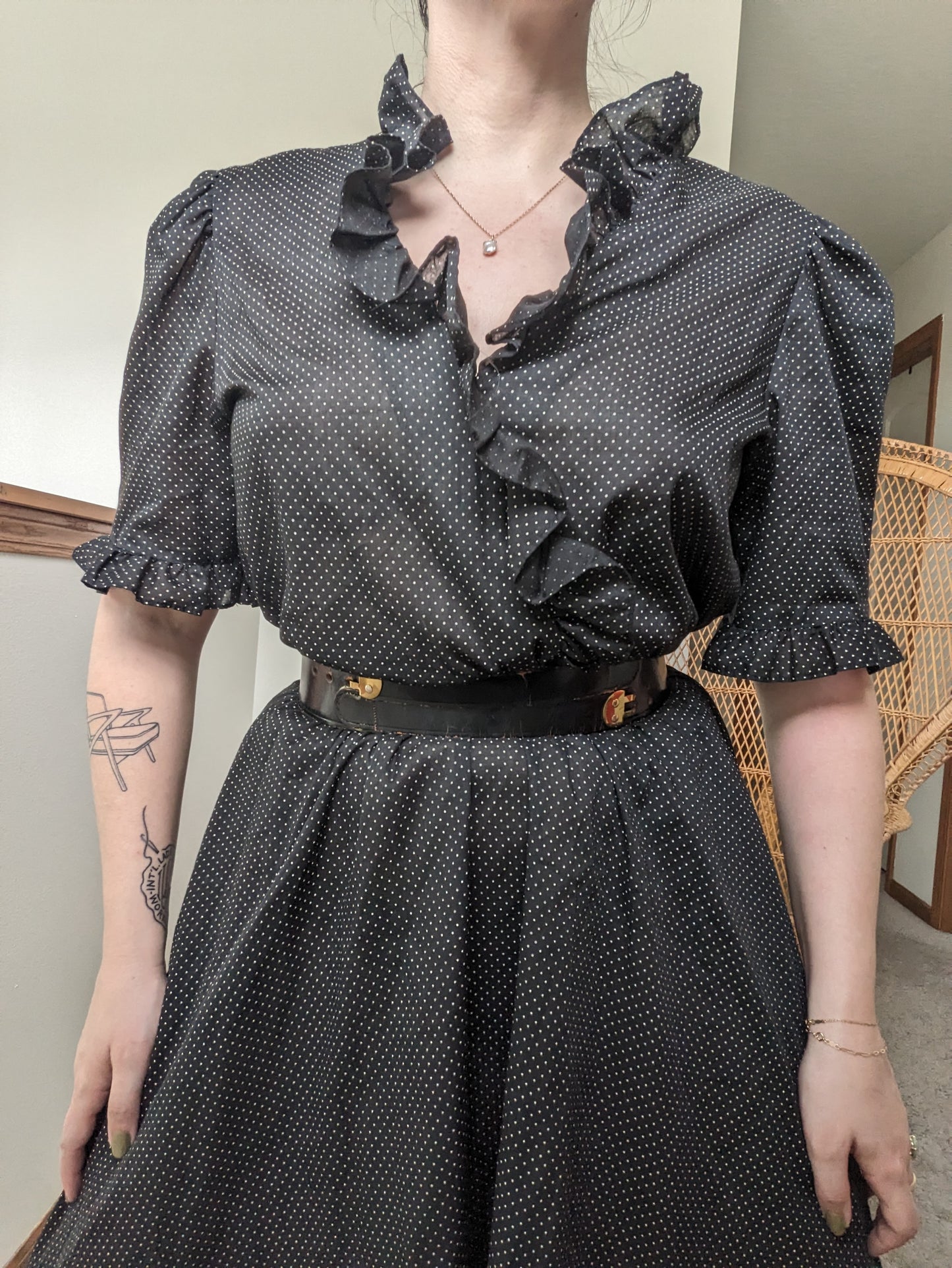 1970s polka dot dress Dress Rad Bonnie's Vintage