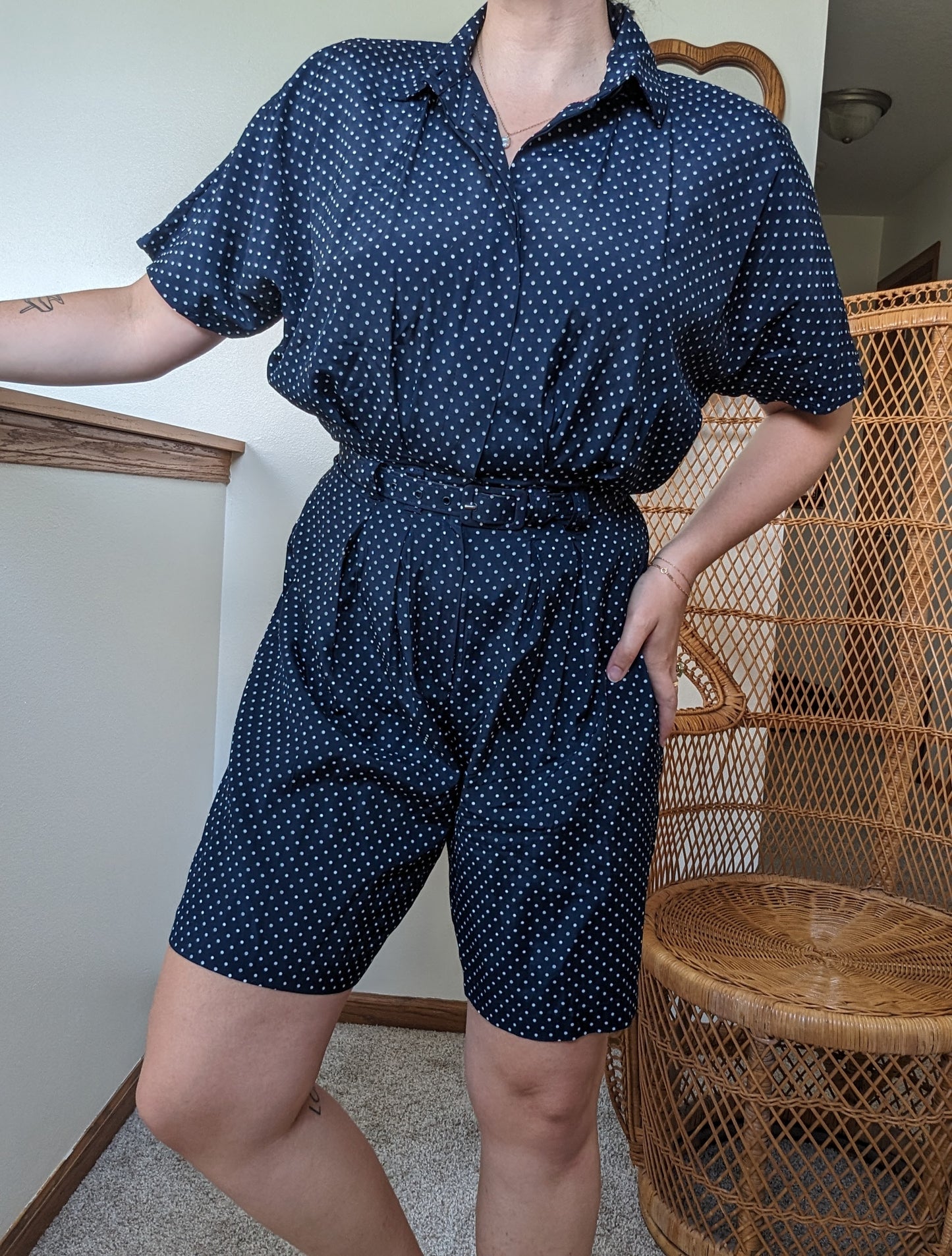1980s polka dot romper Romper Rad Bonnie's Vintage