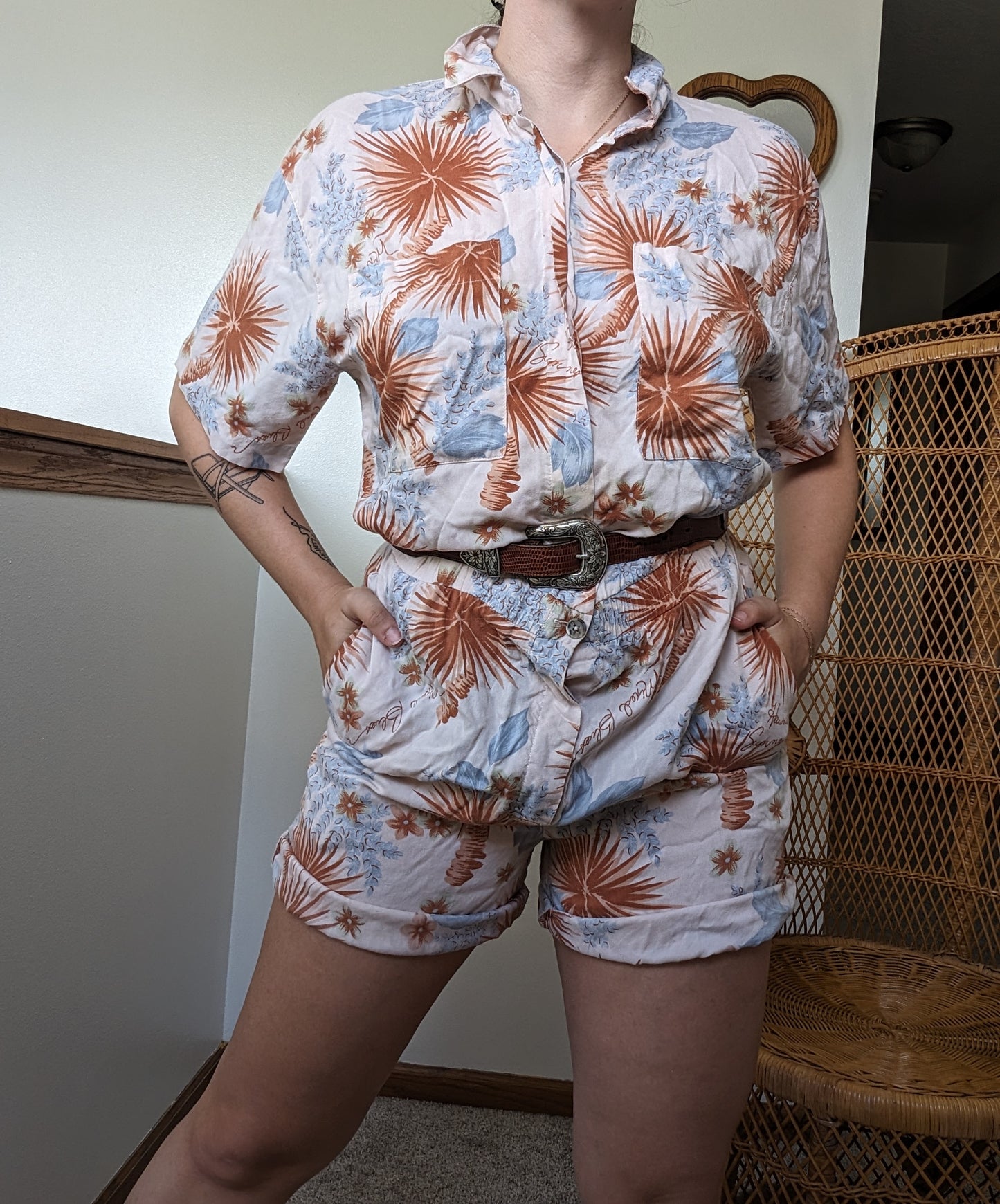 1980s tropical romper Romper Rad Bonnie's Vintage