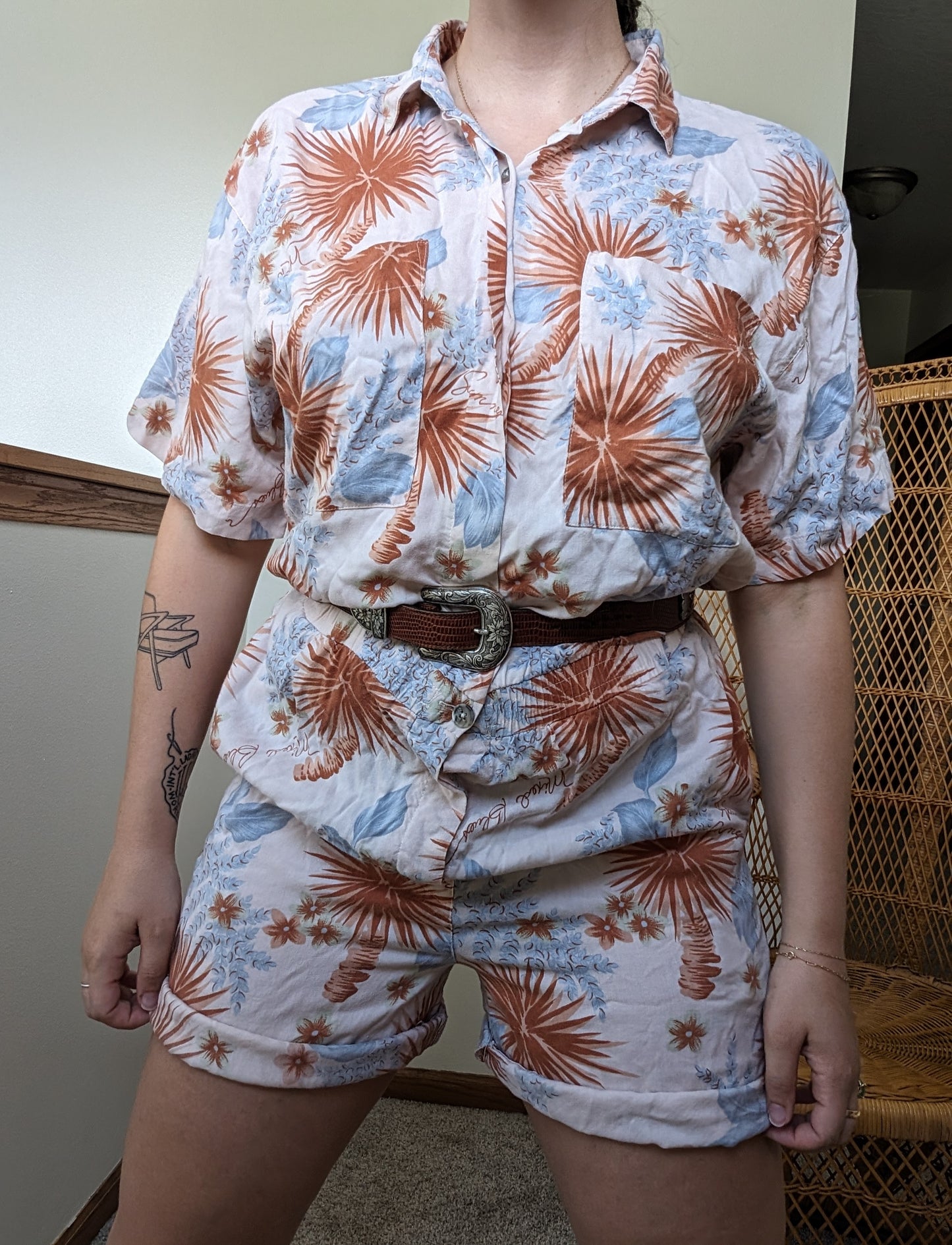 1980s tropical romper Romper Rad Bonnie's Vintage