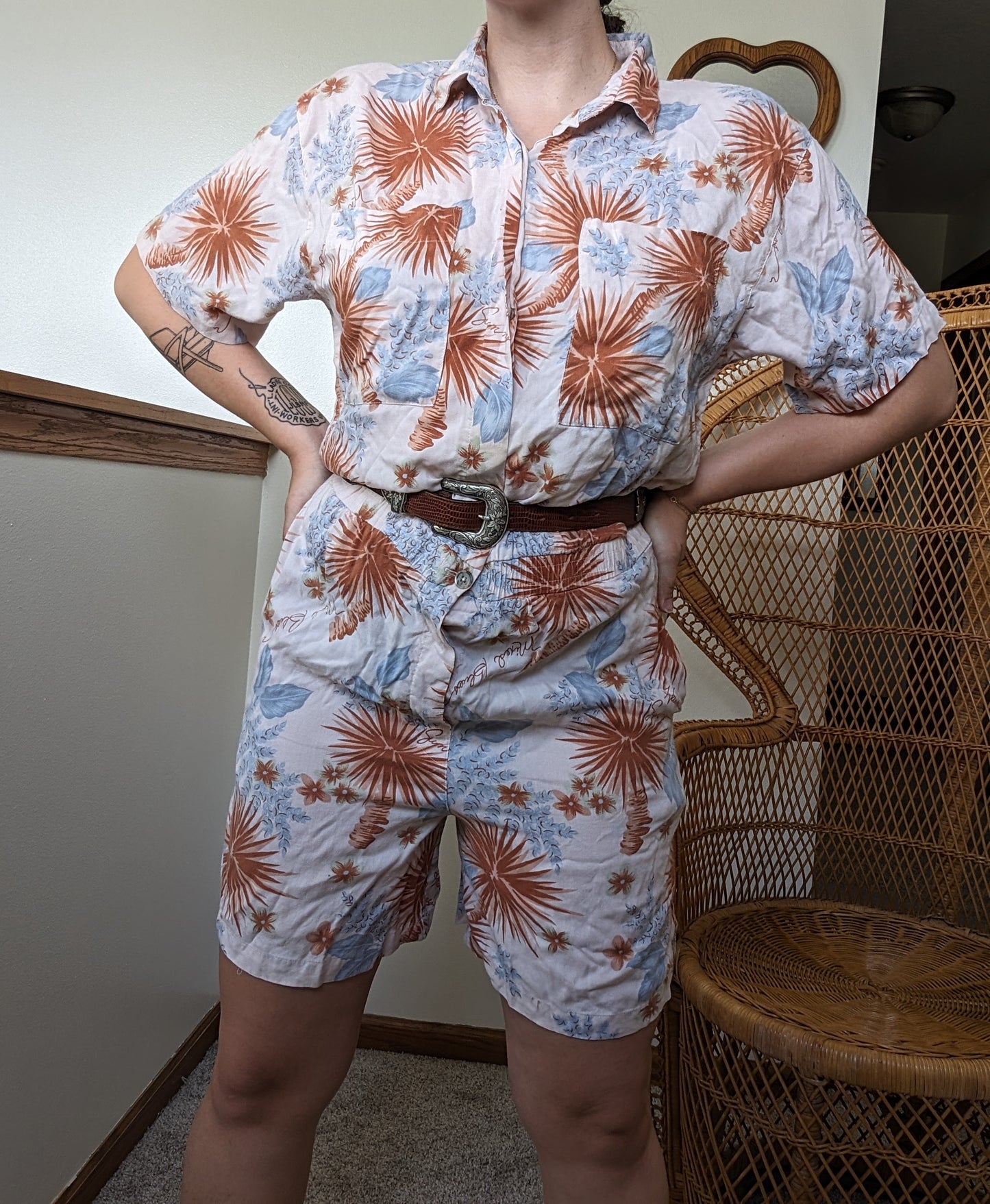 1980s tropical romper Romper Rad Bonnie's Vintage