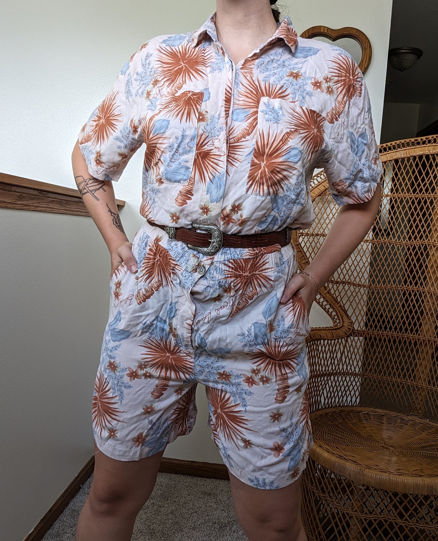 1980s tropical romper Romper Rad Bonnie's Vintage