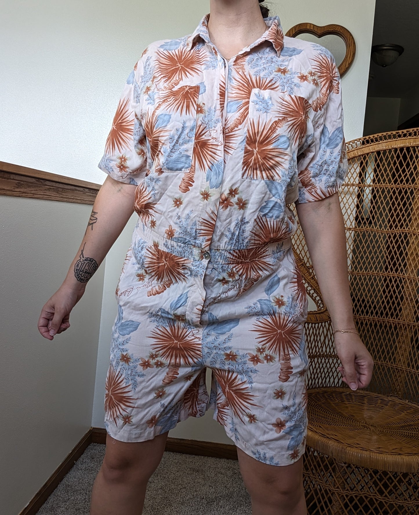 1980s tropical romper Romper Rad Bonnie's Vintage