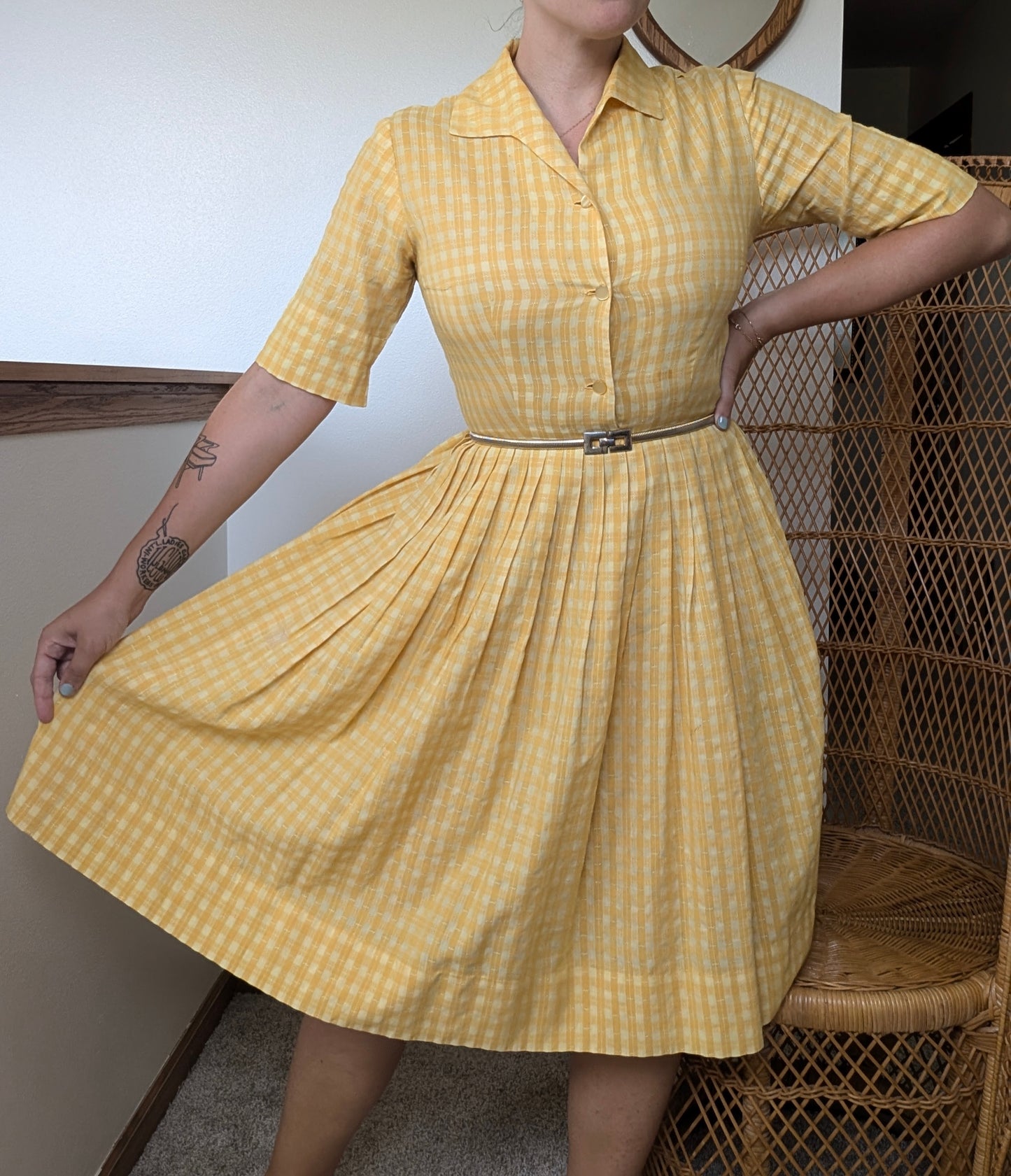 1950s gingham shirt dress Dress Rad Bonnie's Vintage