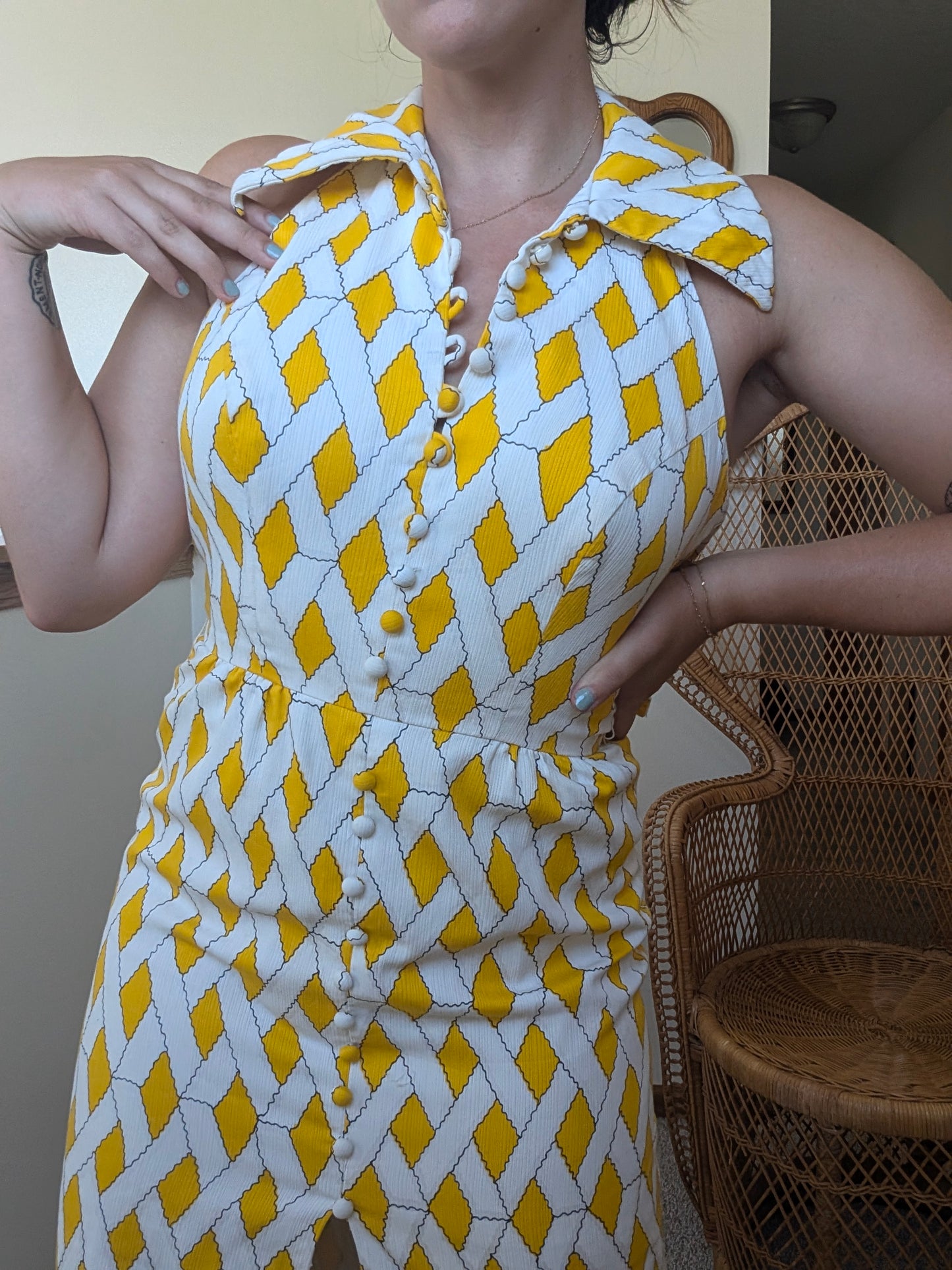 1970s lattice halter dress Dress Rad Bonnie's Vintage