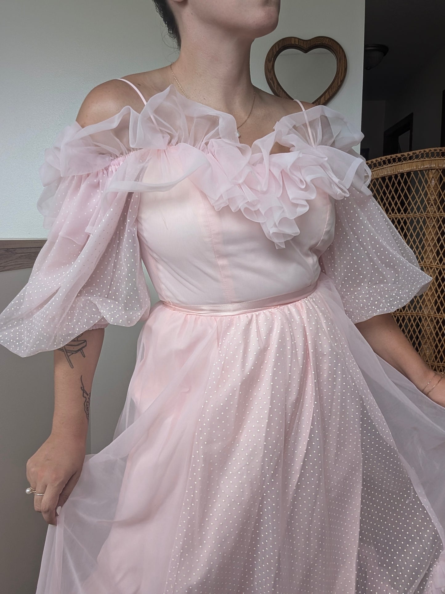 1980s dramatic pink gown Dress Rad Bonnie's Vintage