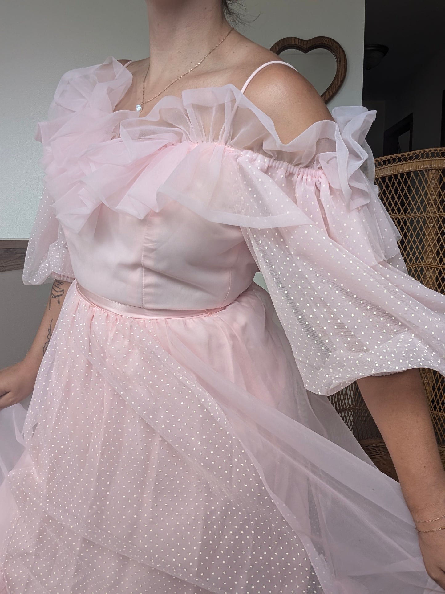 1980s dramatic pink gown Dress Rad Bonnie's Vintage