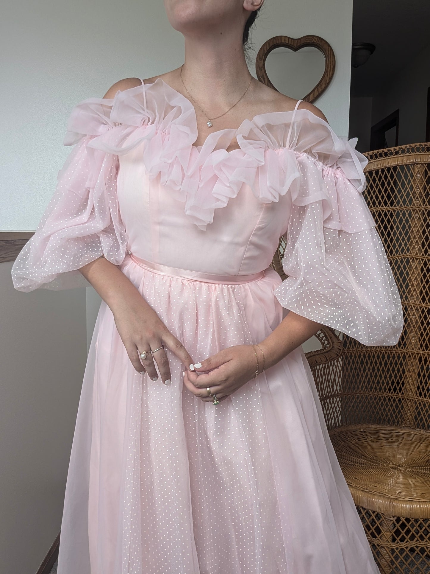 1980s dramatic pink gown Dress Rad Bonnie's Vintage
