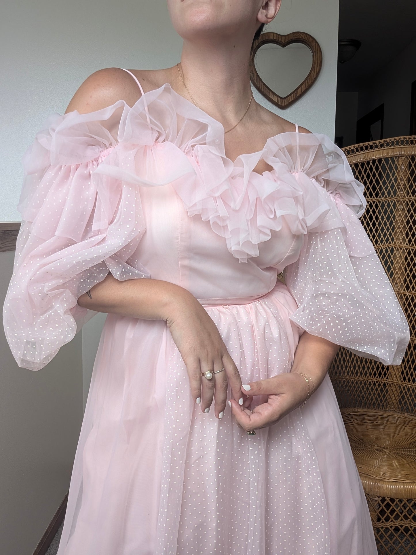 1980s dramatic pink gown Dress Rad Bonnie's Vintage