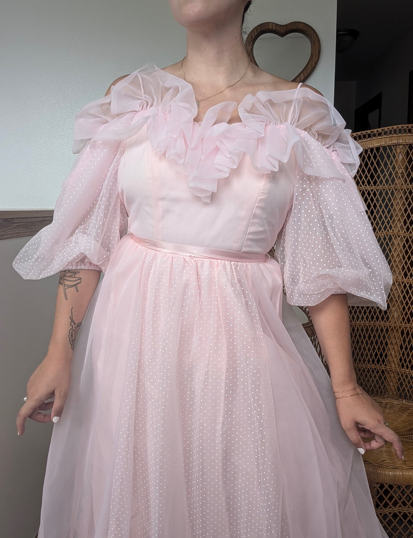 1980s dramatic pink gown Dress Rad Bonnie's Vintage