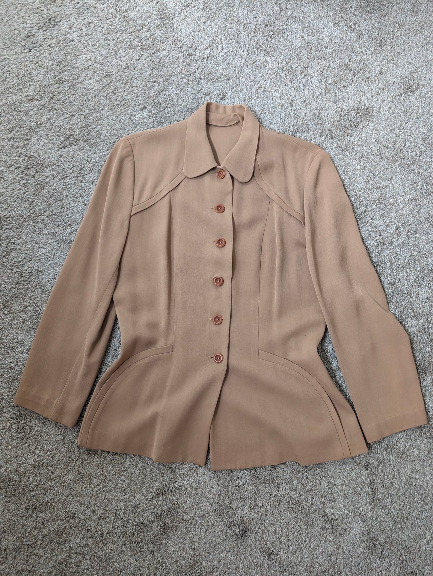 1940s tailored camel blazer Jacket Rad Bonnie's Vintage
