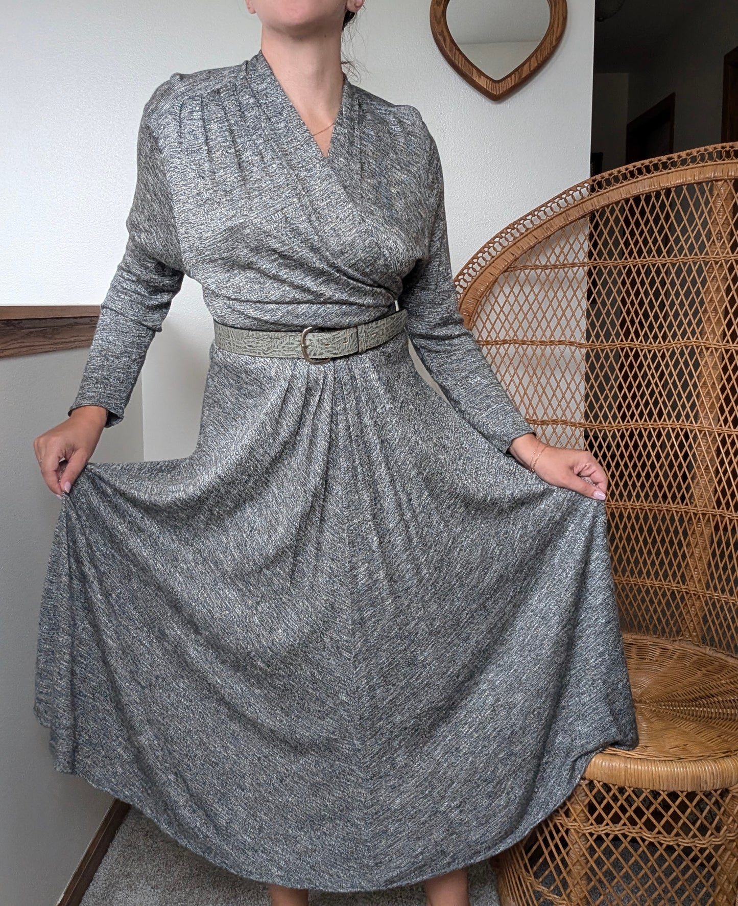 1980s rayon wrap dress Dress Rad Bonnie's Vintage