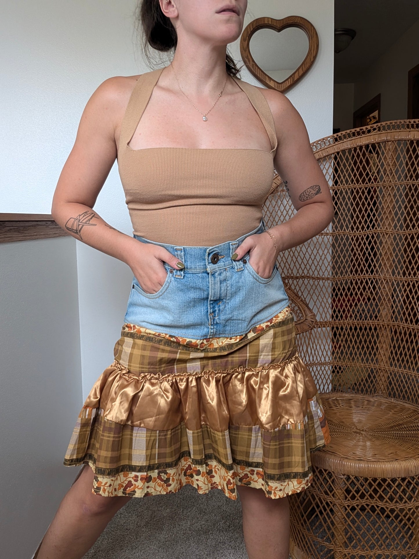 Modern Levi's patchwork skirt Skirt Rad Bonnie's Vintage