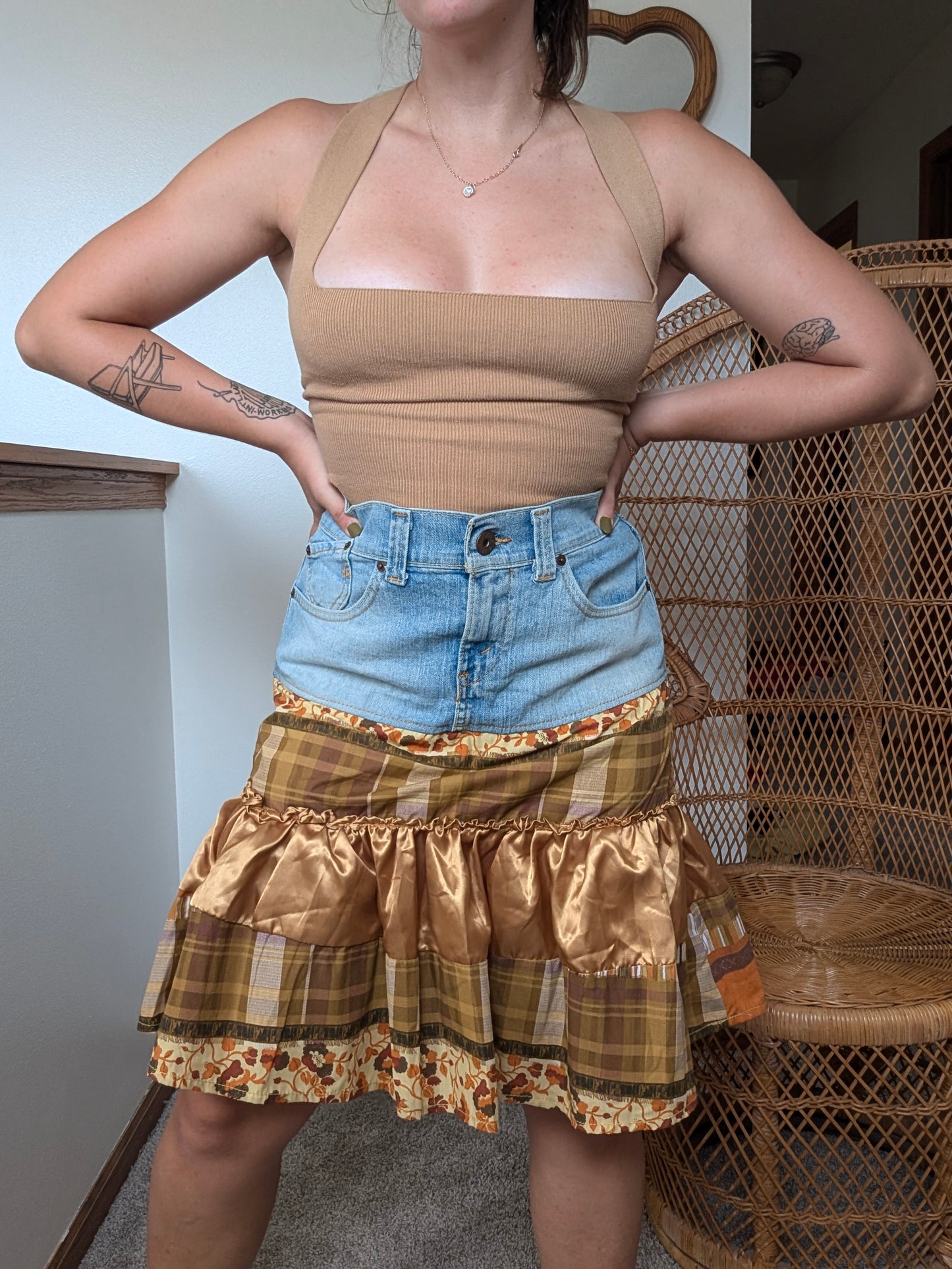 Modern Levi's patchwork skirt Skirt Rad Bonnie's Vintage