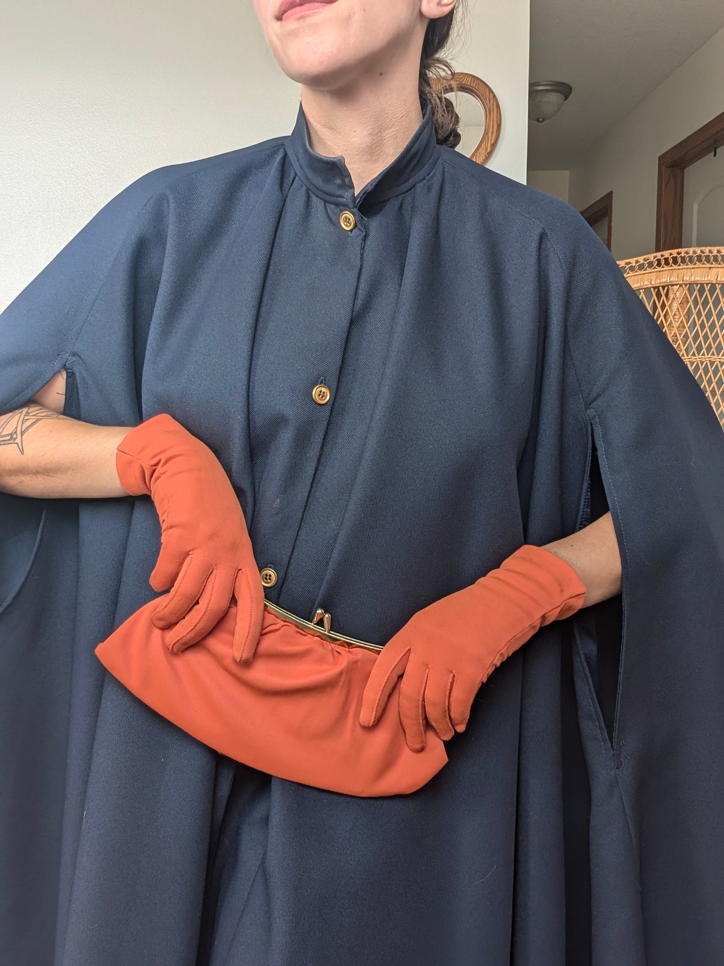 1950s orange purse and glove set Set Rad Bonnie's Vintage