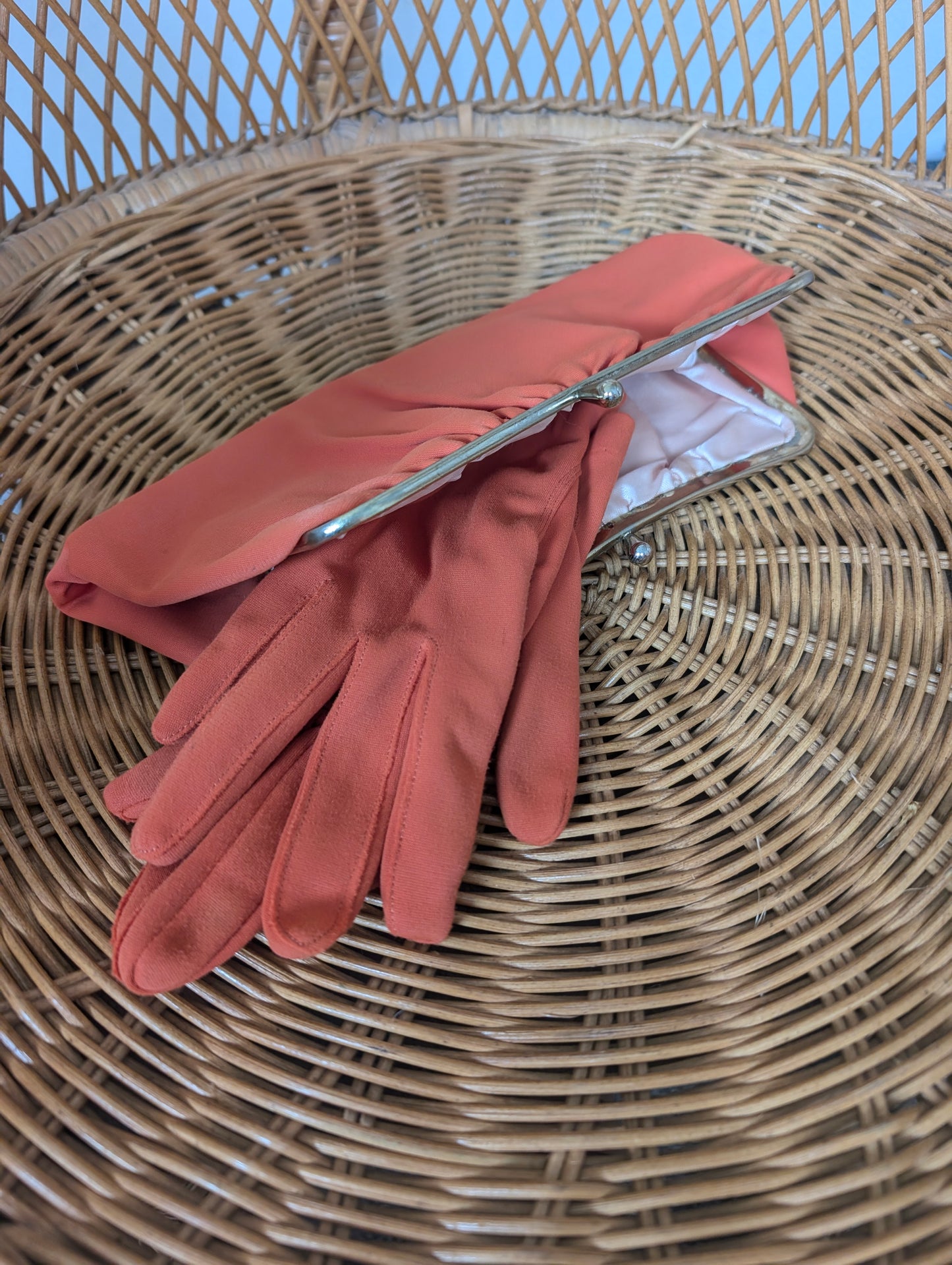 1950s orange purse and glove set Set Rad Bonnie's Vintage