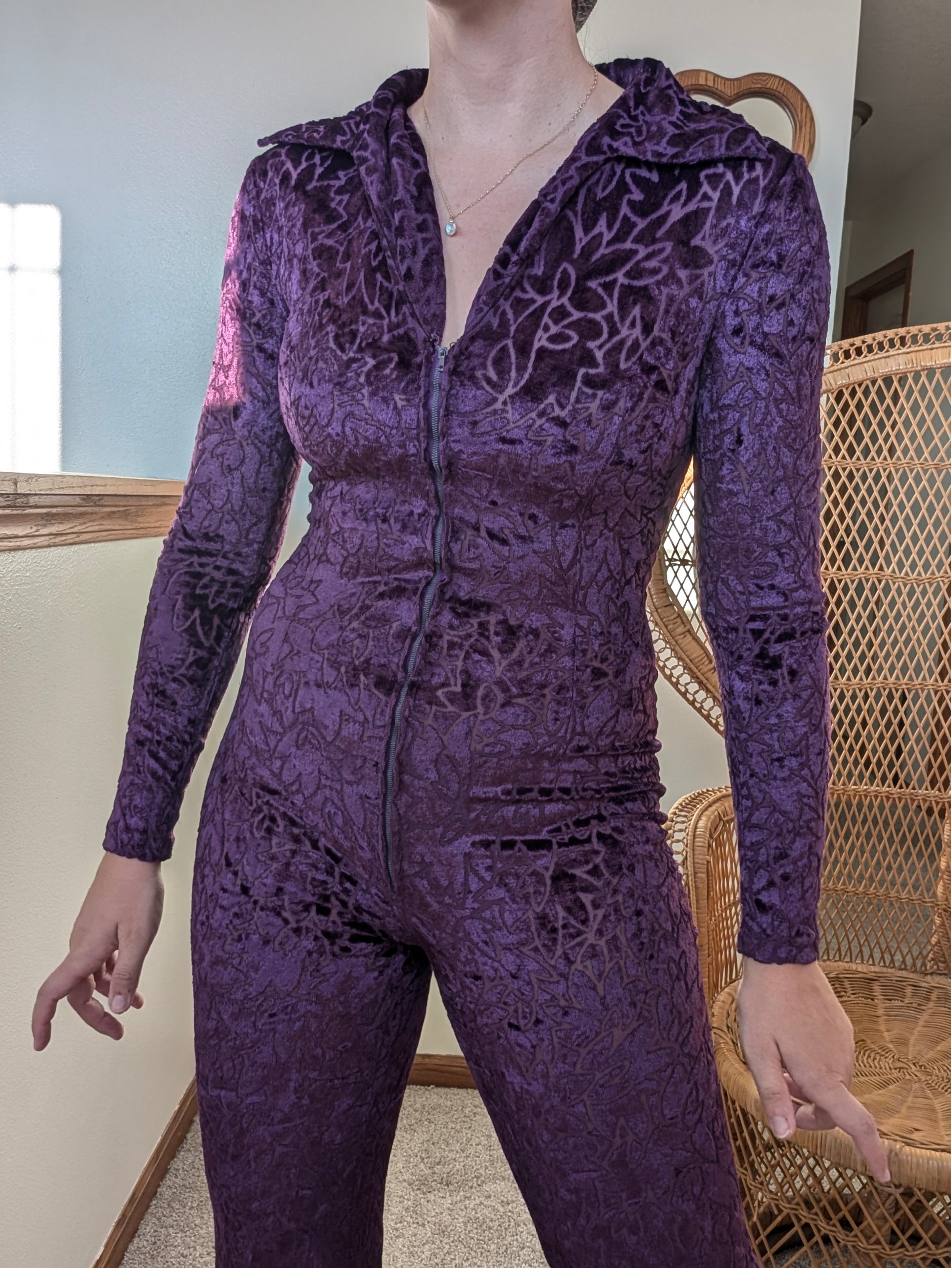 1960/70s purple velvet jumpsuit Jumpsuit Rad Bonnie's Vintage