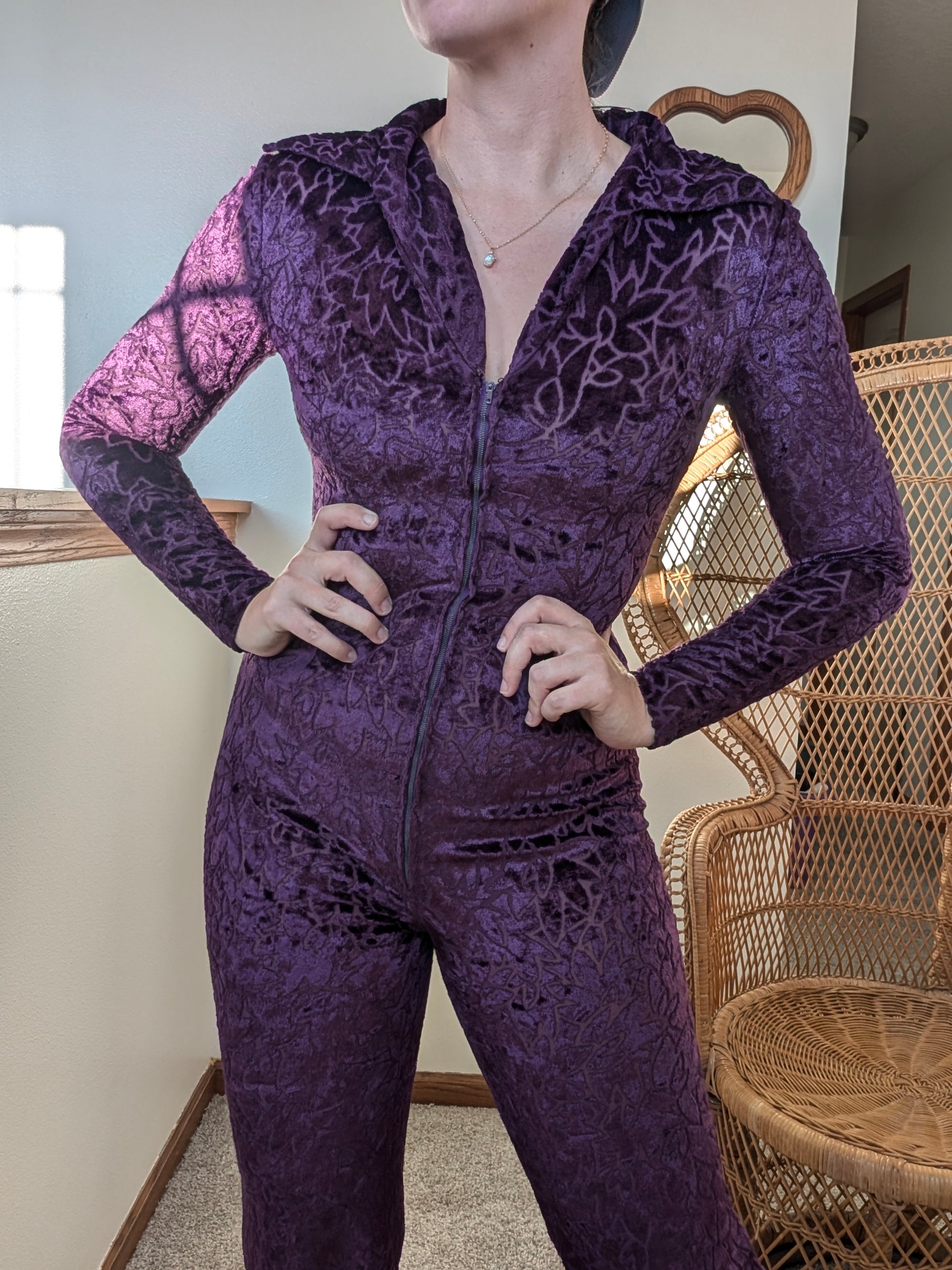 1960/70s purple velvet jumpsuit Jumpsuit Rad Bonnie's Vintage