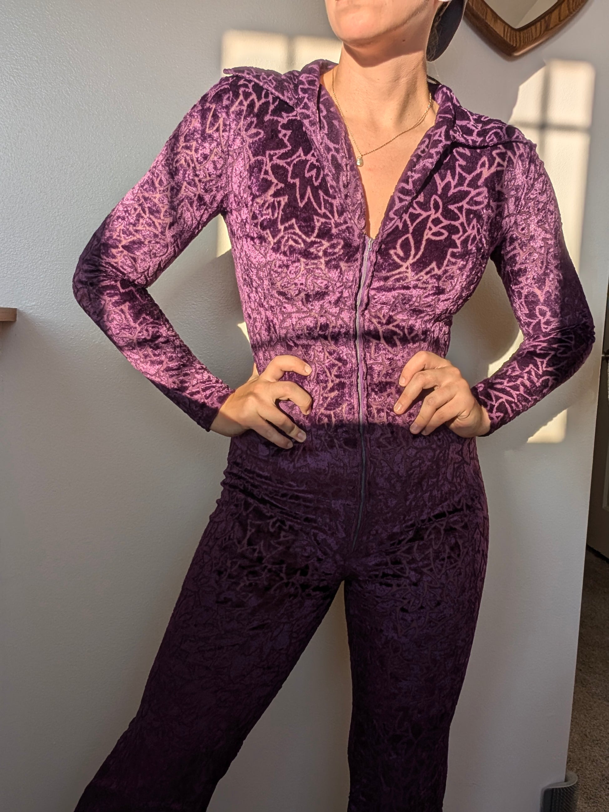 1960/70s purple velvet jumpsuit Jumpsuit Rad Bonnie's Vintage