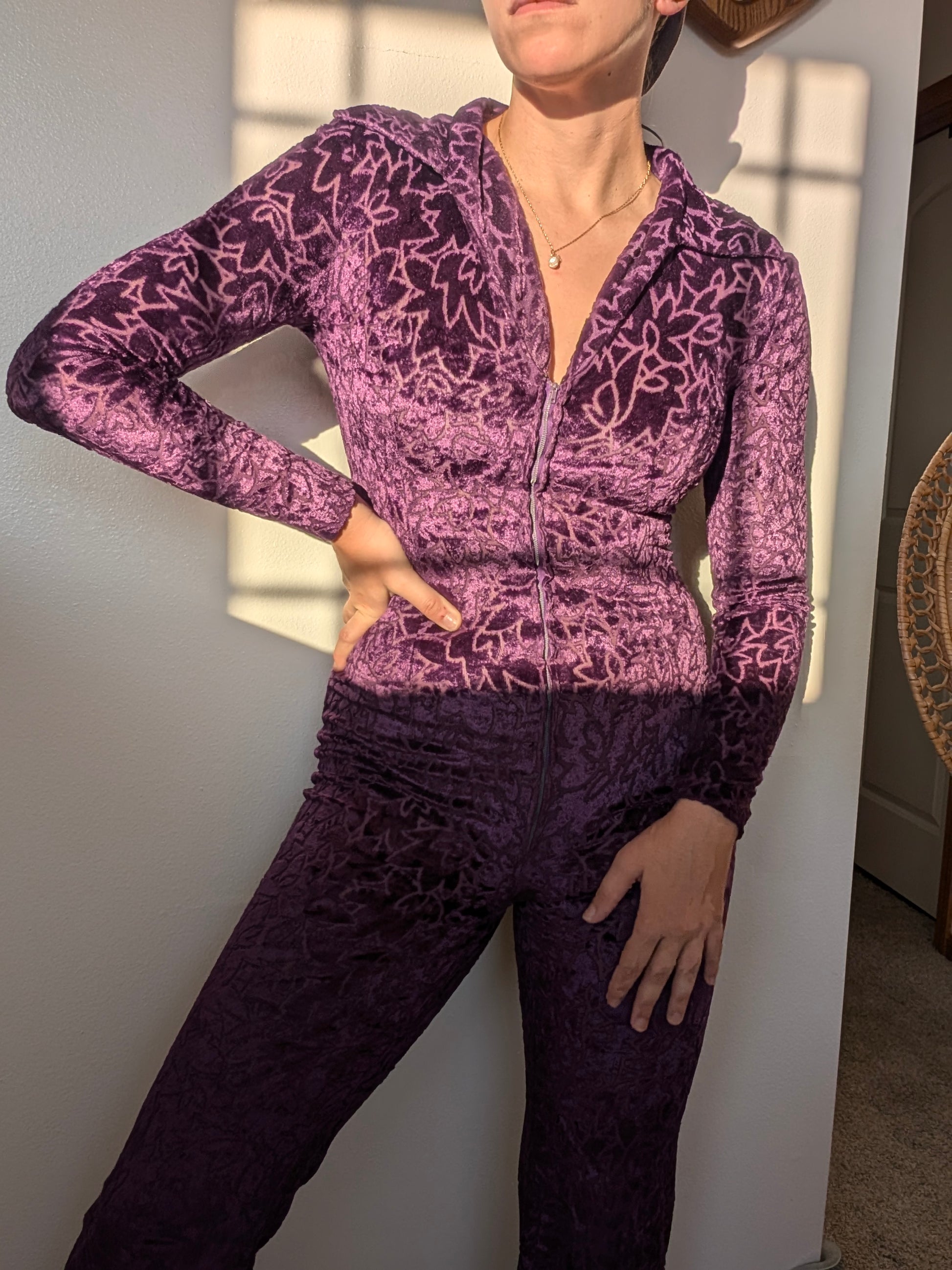 1960/70s purple velvet jumpsuit Jumpsuit Rad Bonnie's Vintage