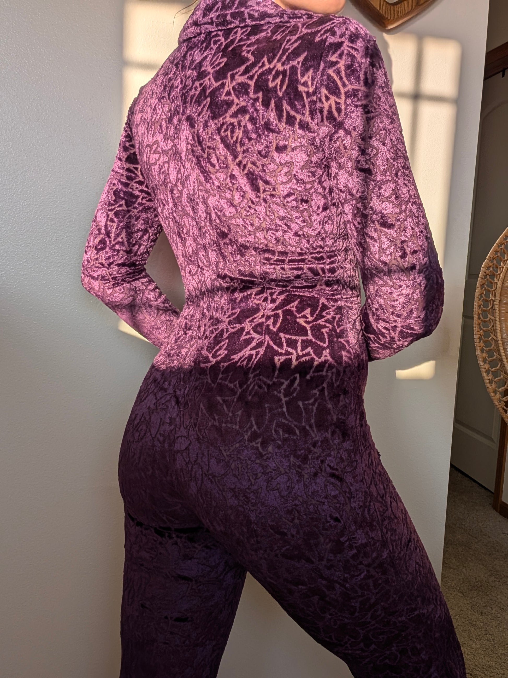 1960/70s purple velvet jumpsuit Jumpsuit Rad Bonnie's Vintage