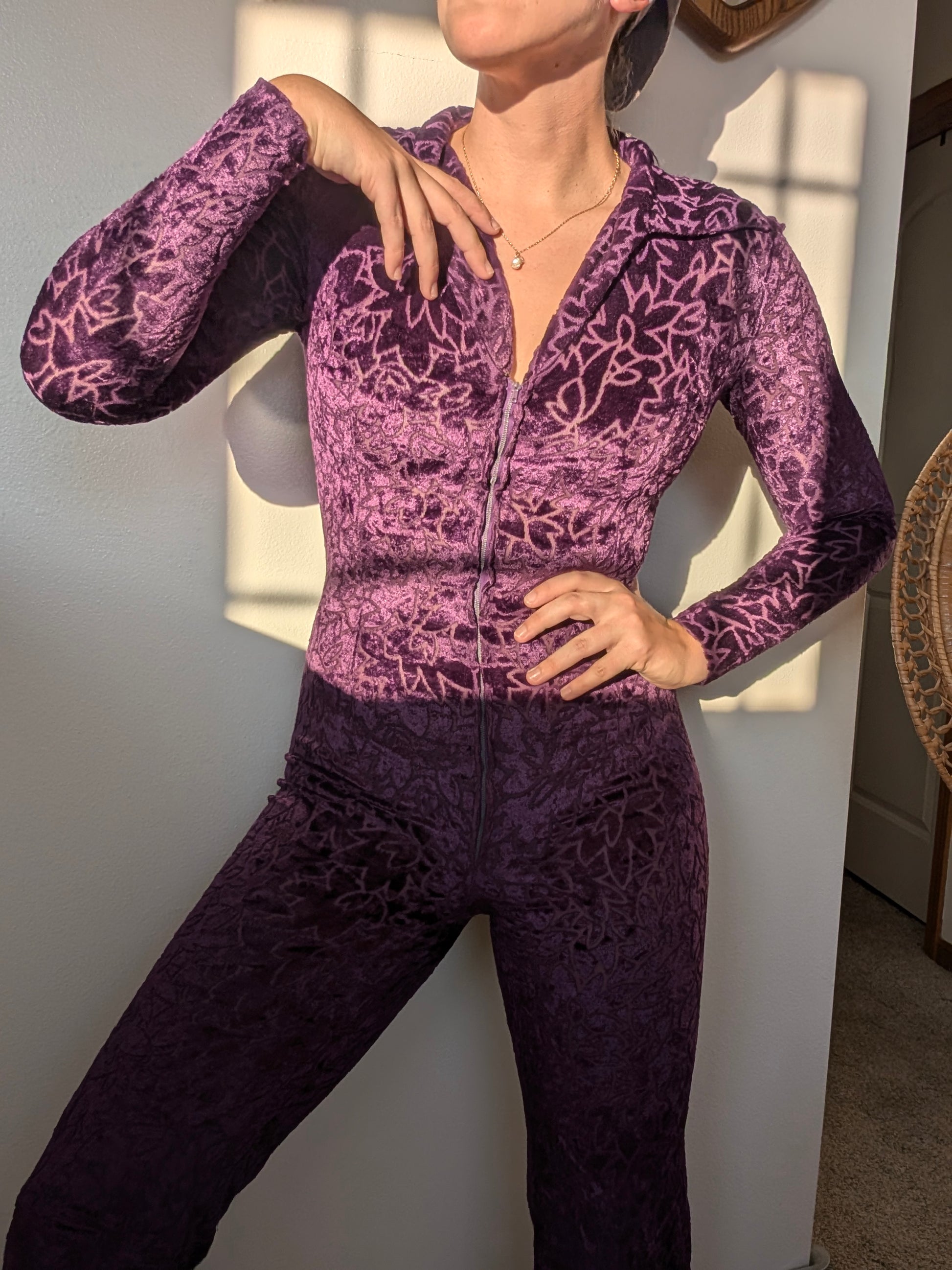 1960/70s purple velvet jumpsuit Jumpsuit Rad Bonnie's Vintage
