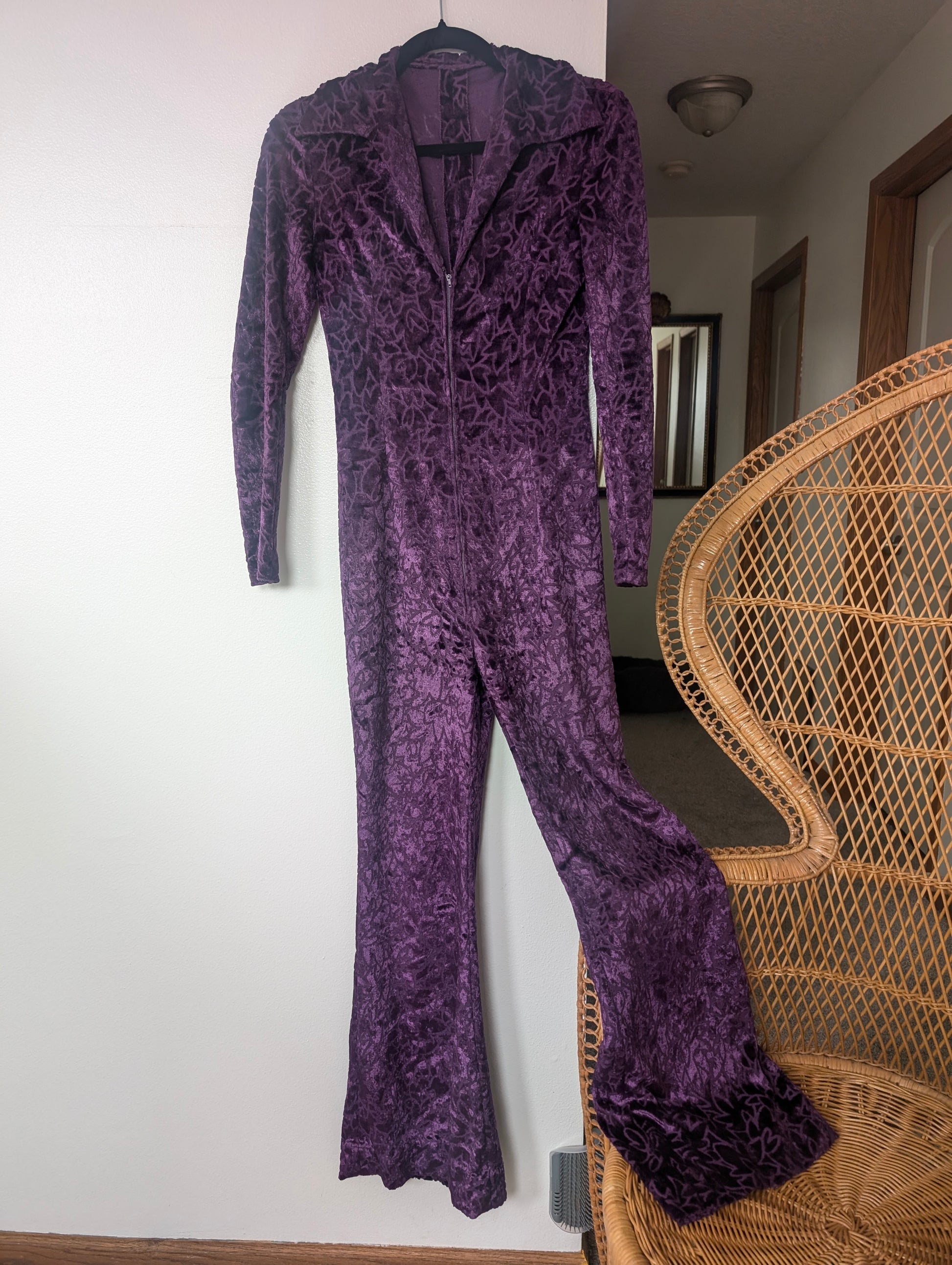 1960/70s purple velvet jumpsuit Jumpsuit Rad Bonnie's Vintage