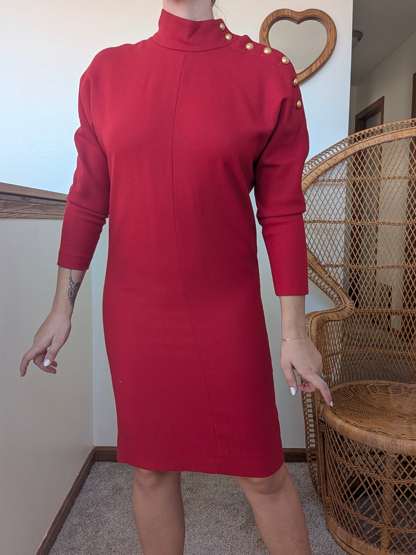 1980s Saks cherry red dress Dress Rad Bonnie's Vintage