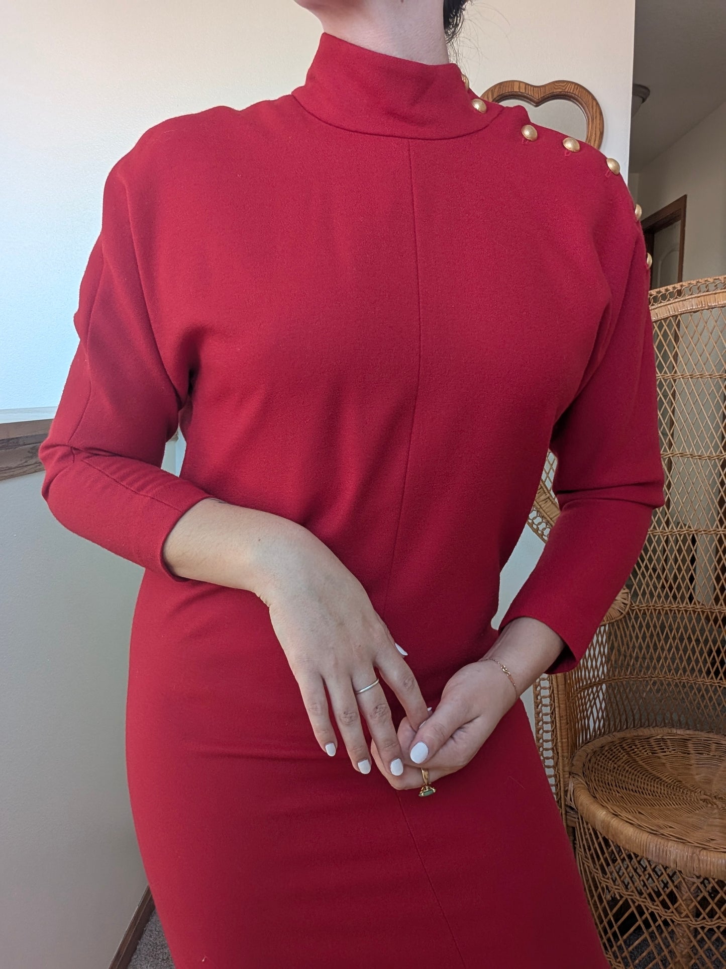 1980s Saks cherry red dress Dress Rad Bonnie's Vintage