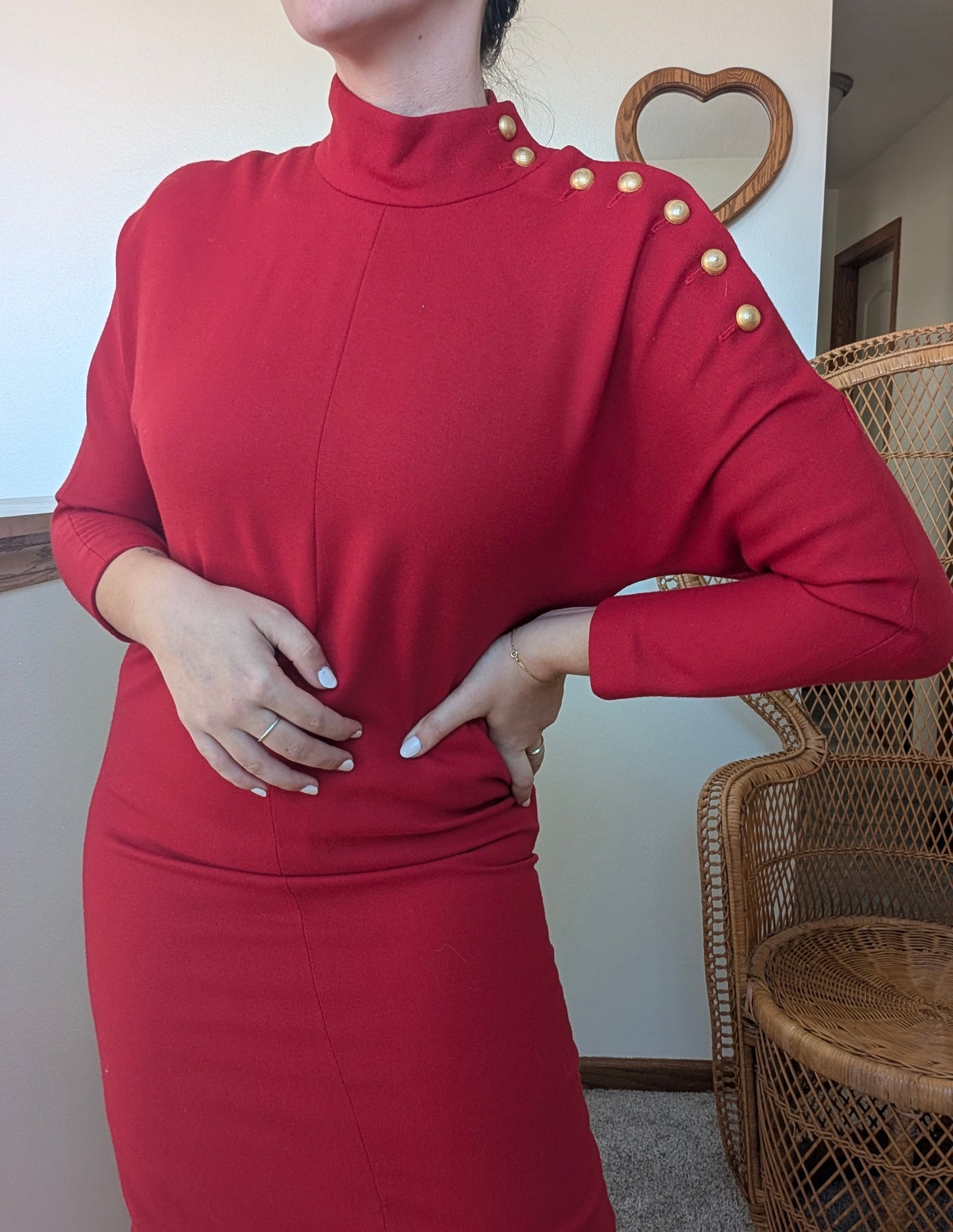 1980s Saks cherry red dress Dress Rad Bonnie's Vintage