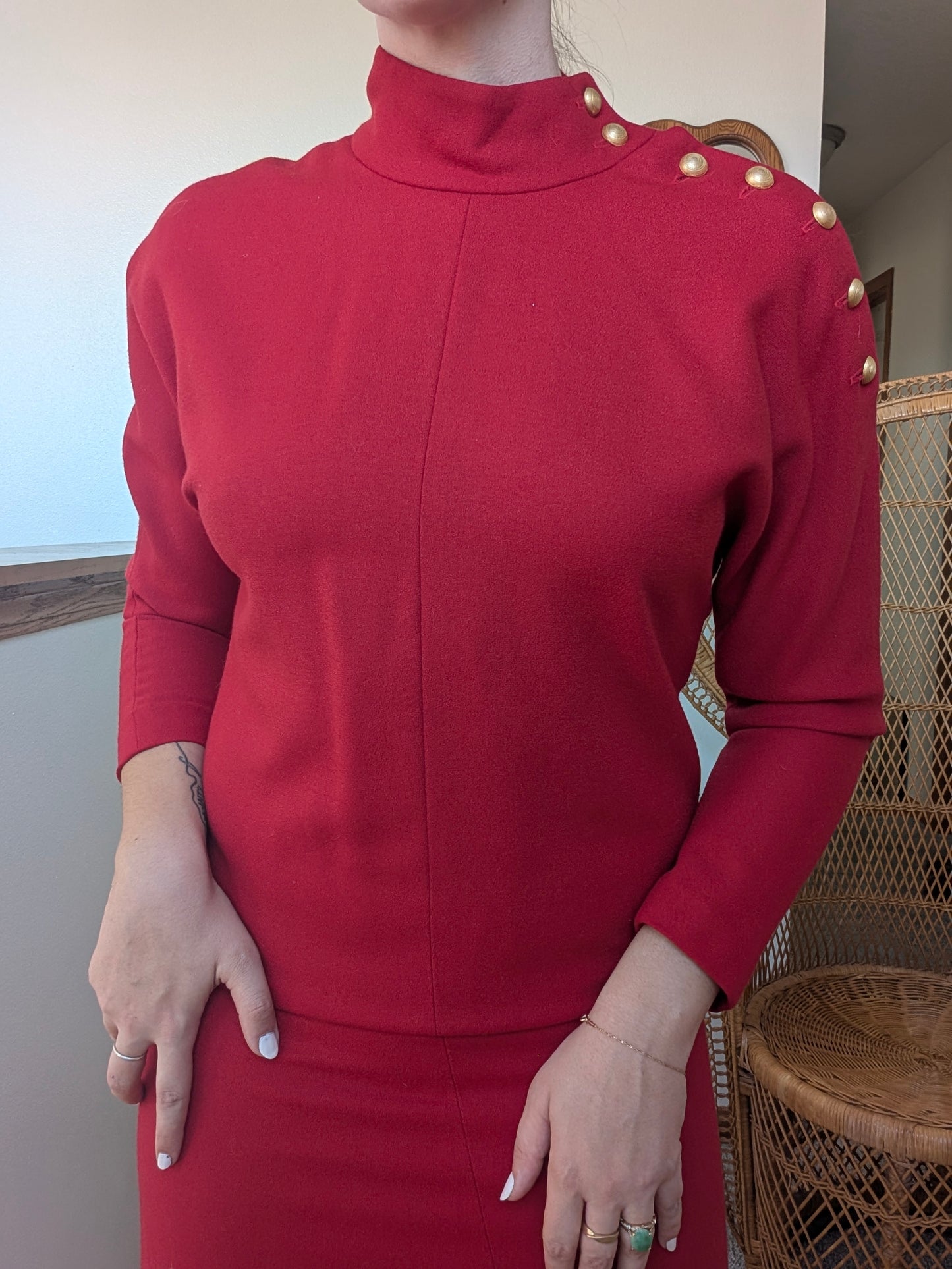1980s Saks cherry red dress Dress Rad Bonnie's Vintage