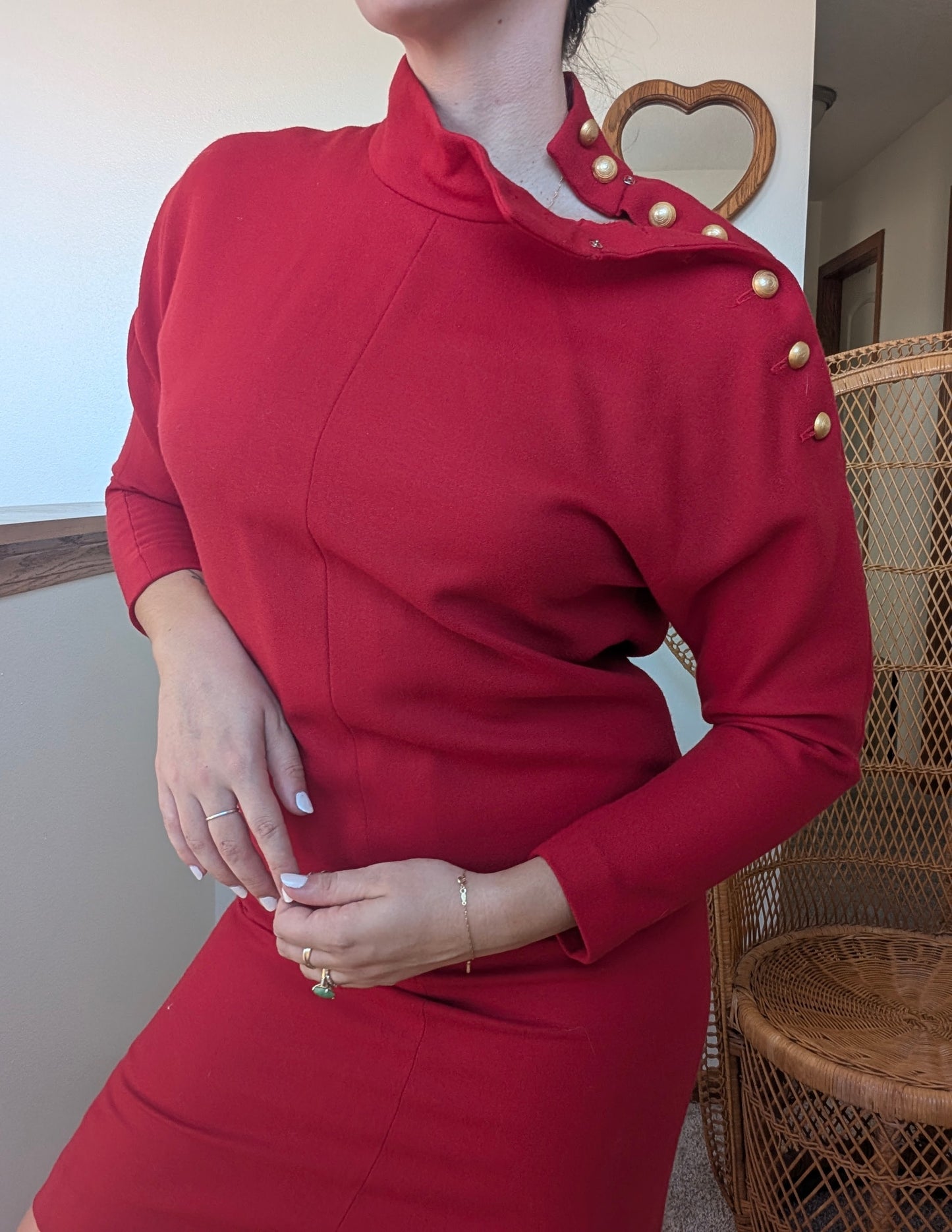 1980s Saks cherry red dress Dress Rad Bonnie's Vintage