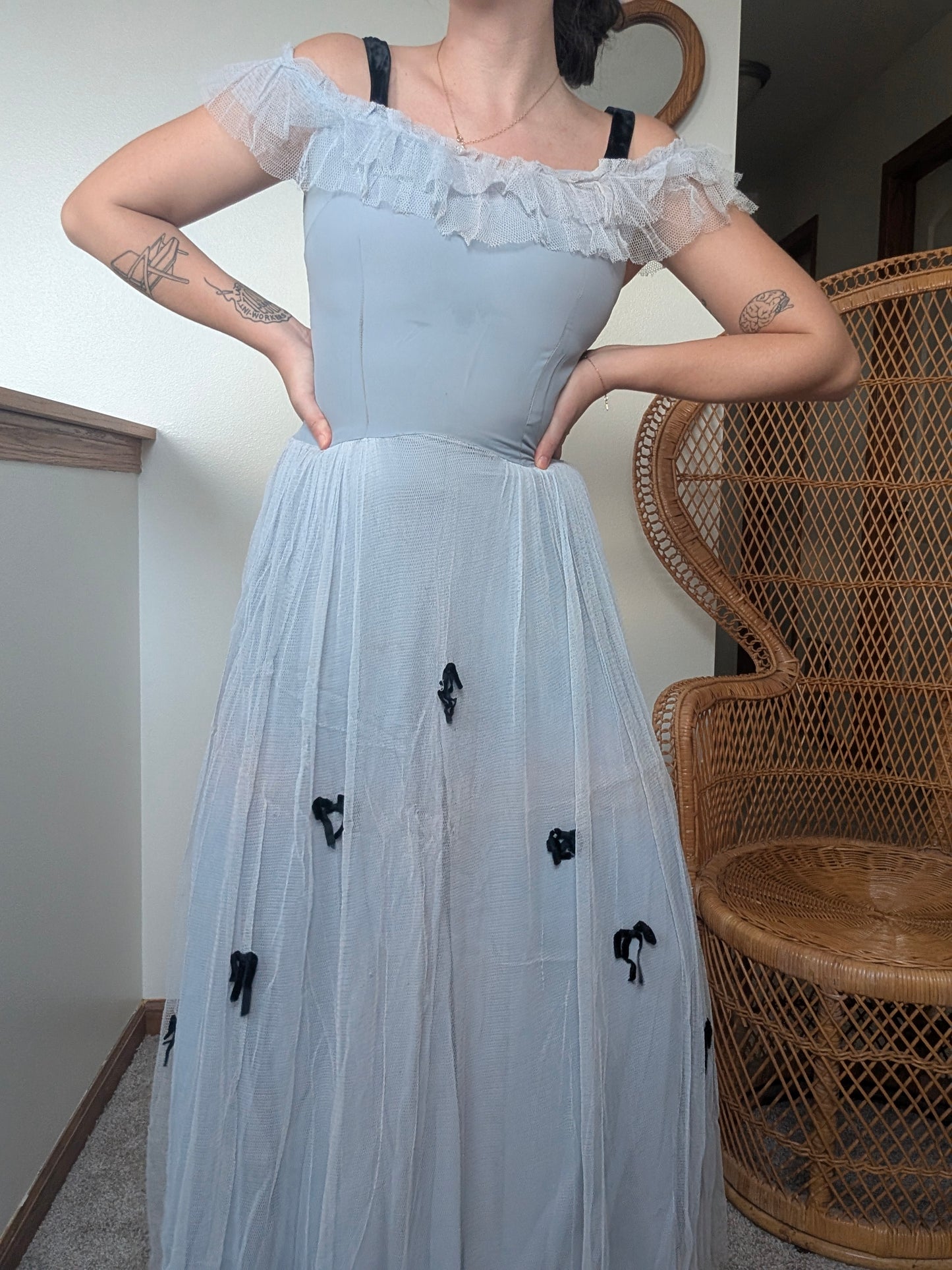 1930s ice blue dress Dress Rad Bonnie's Vintage