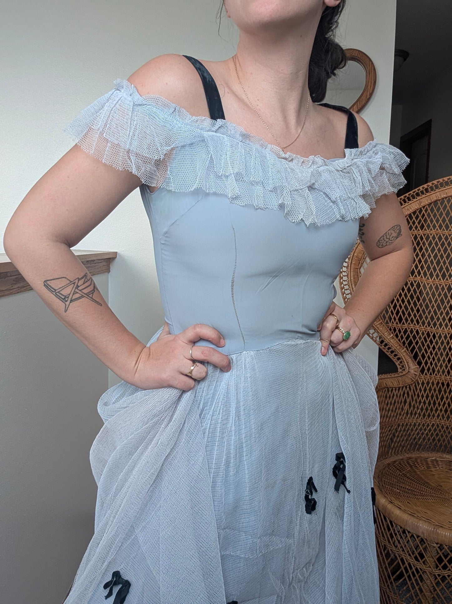 1930s ice blue dress Dress Rad Bonnie's Vintage