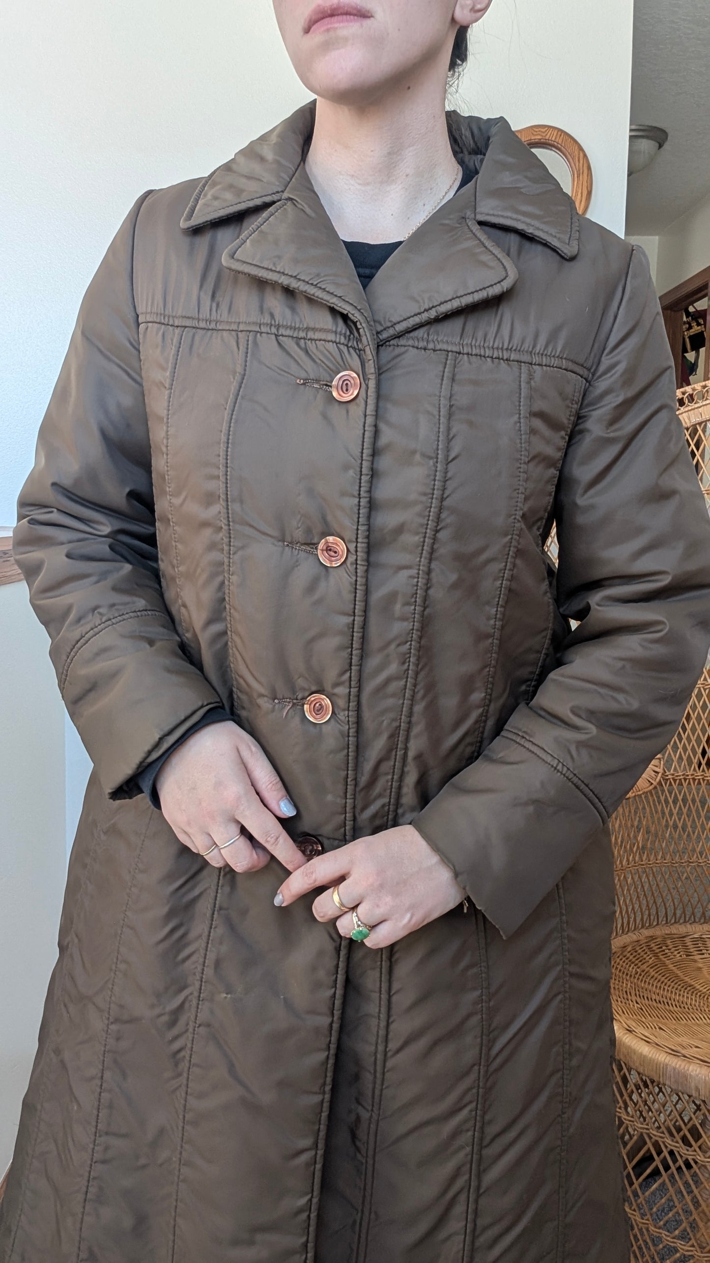 1970s brown puffer Coat Rad Bonnie's Vintage