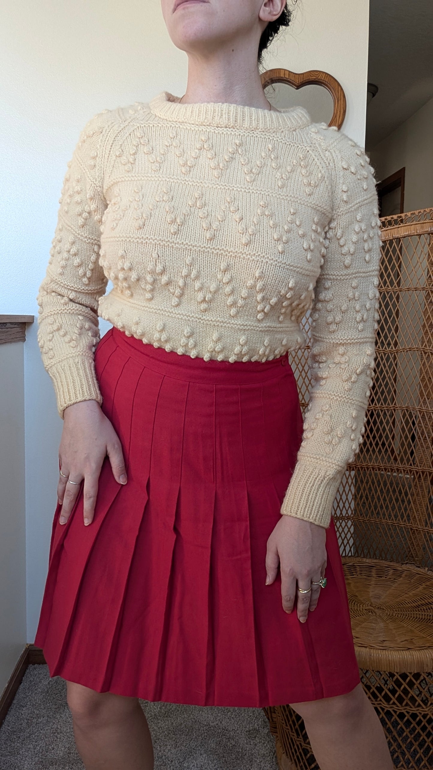 1970s cable knit sweater Sweater Rad Bonnie's Vintage