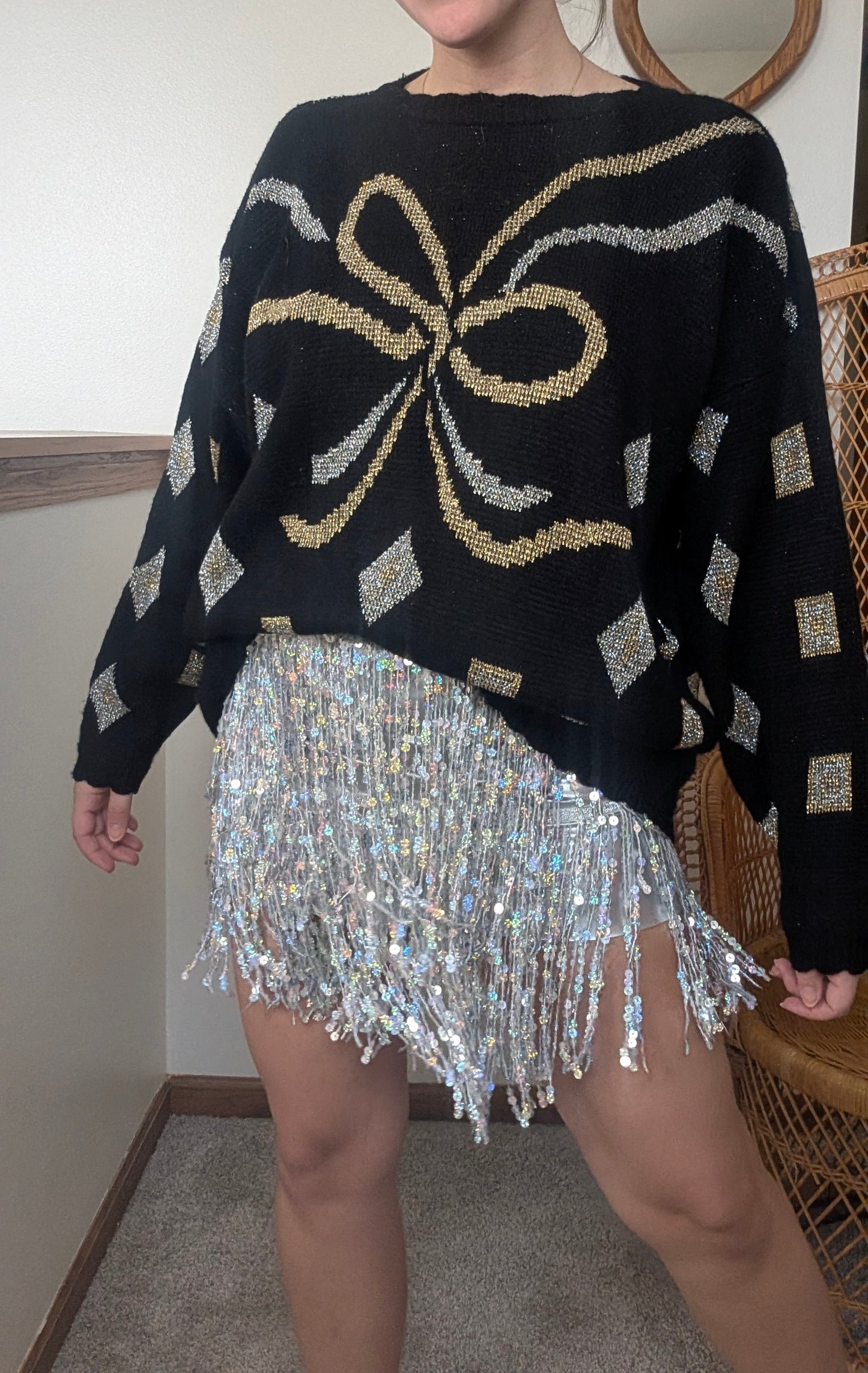 1980s metallic bow sweater Sweater Rad Bonnie's Vintage