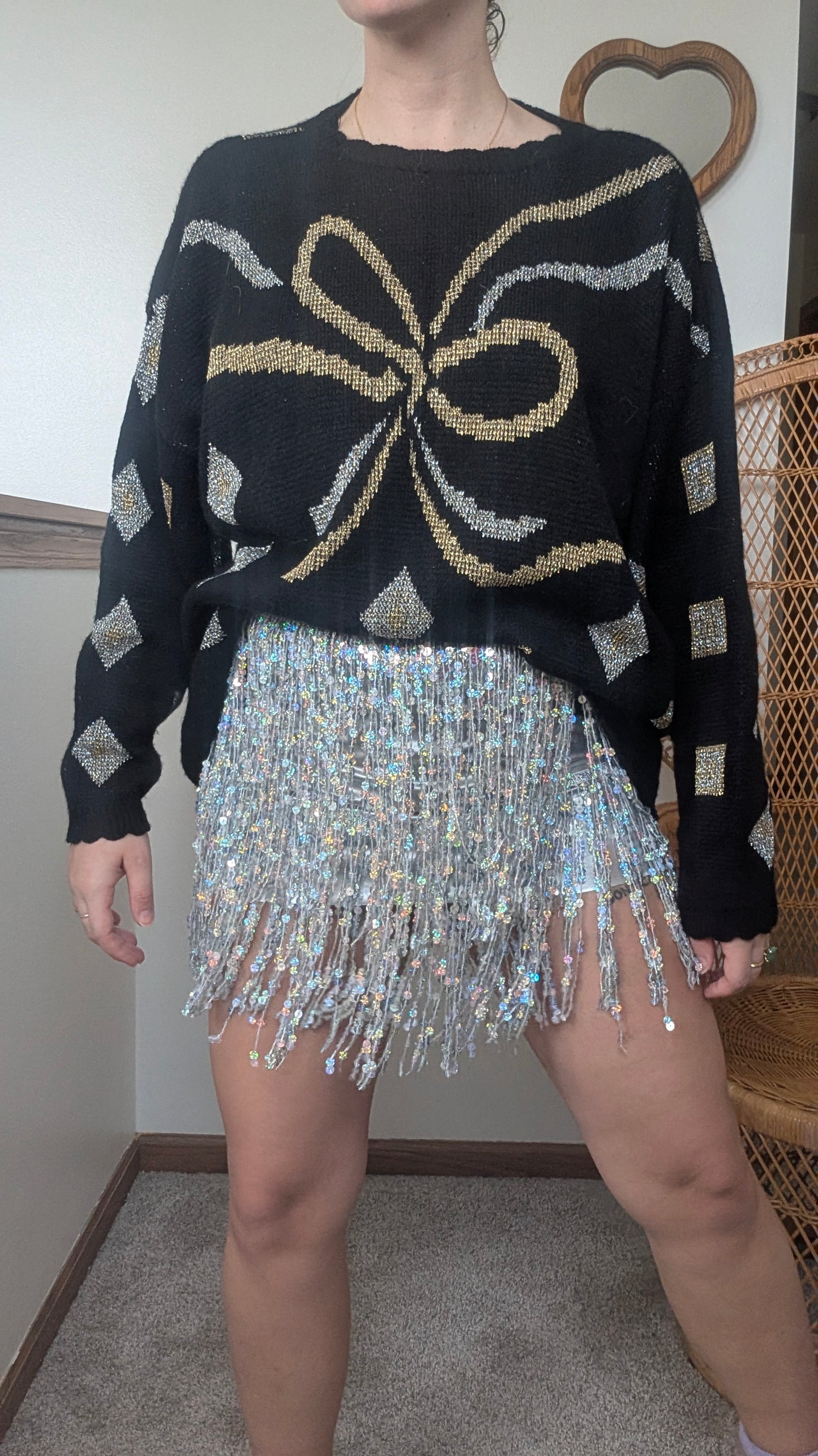 1980s metallic bow sweater Sweater Rad Bonnie's Vintage
