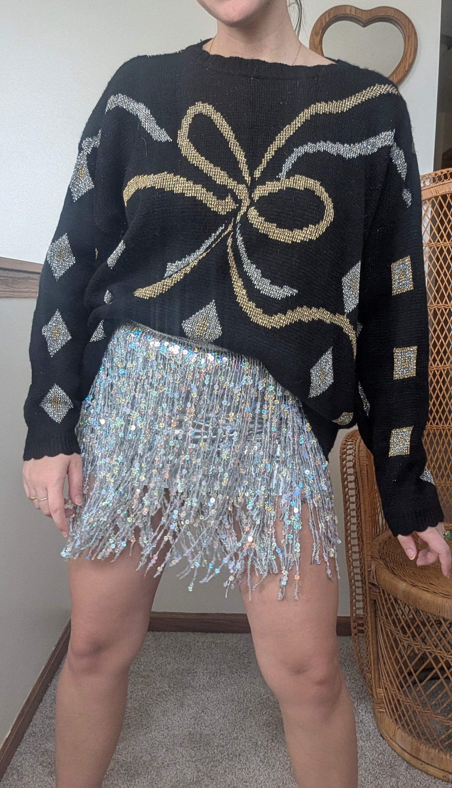 1980s metallic bow sweater Sweater Rad Bonnie's Vintage