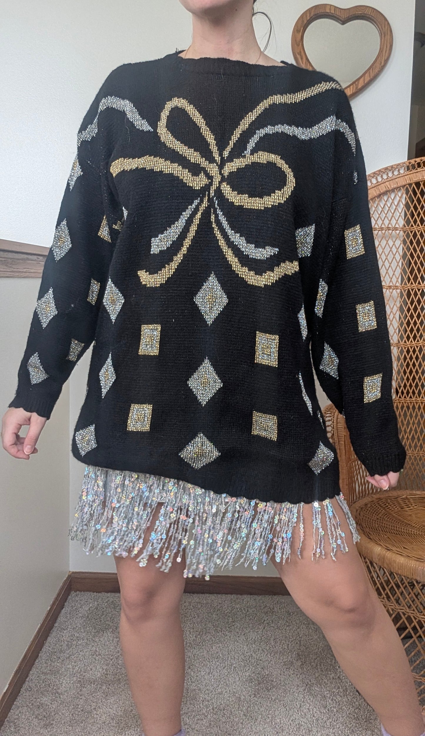 1980s metallic bow sweater Sweater Rad Bonnie's Vintage