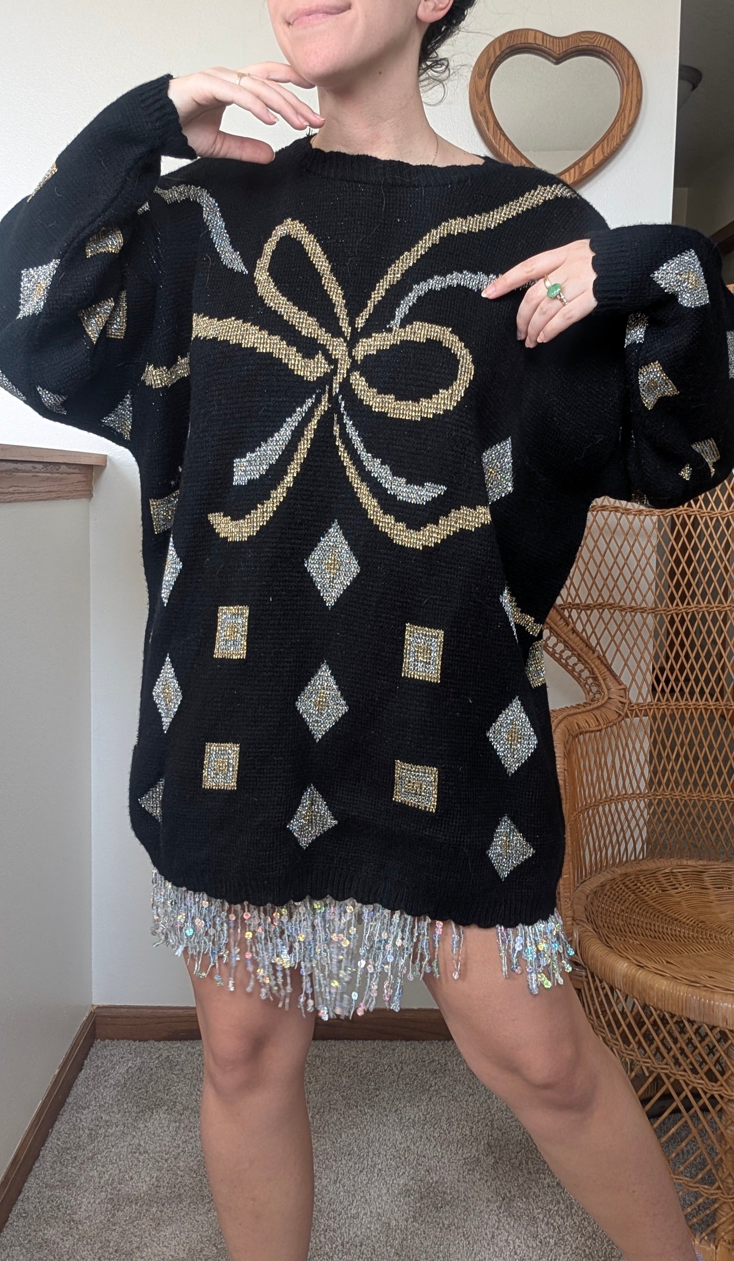 1980s metallic bow sweater Sweater Rad Bonnie's Vintage