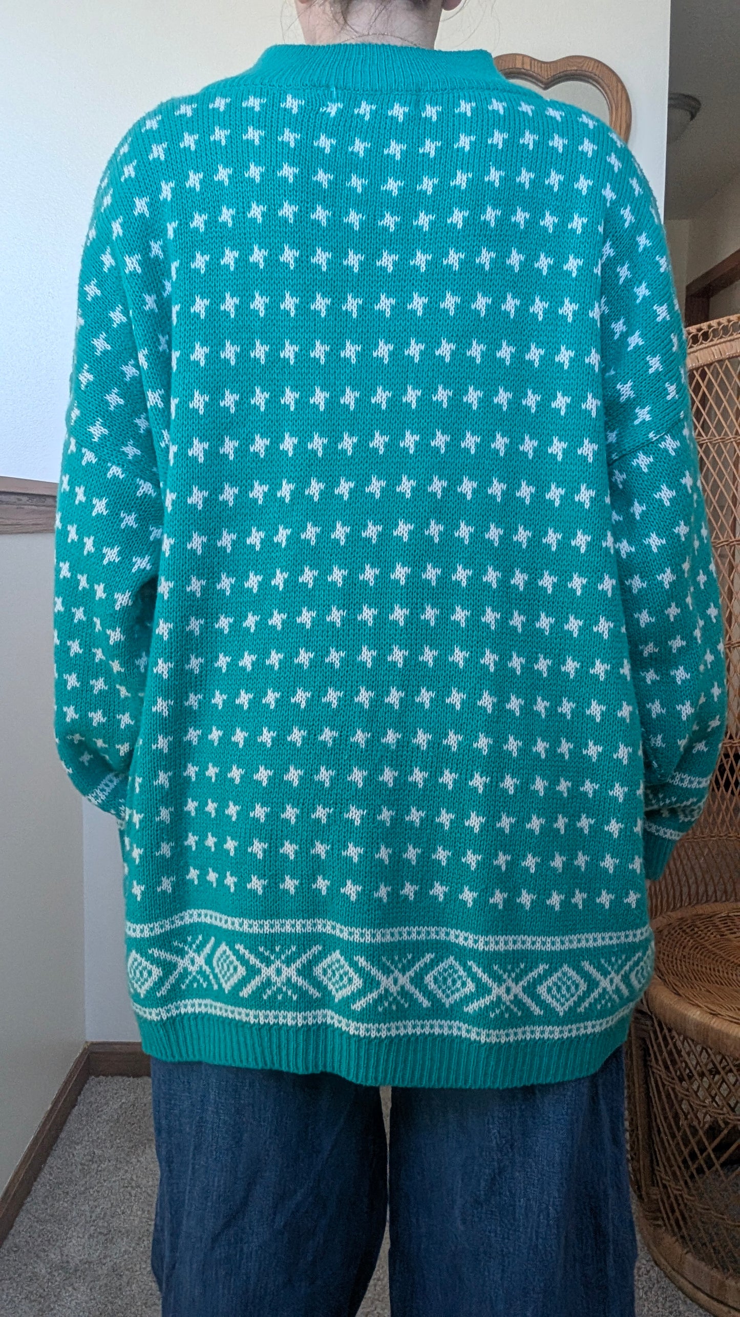 1980s teal sweater Sweater Rad Bonnie's Vintage